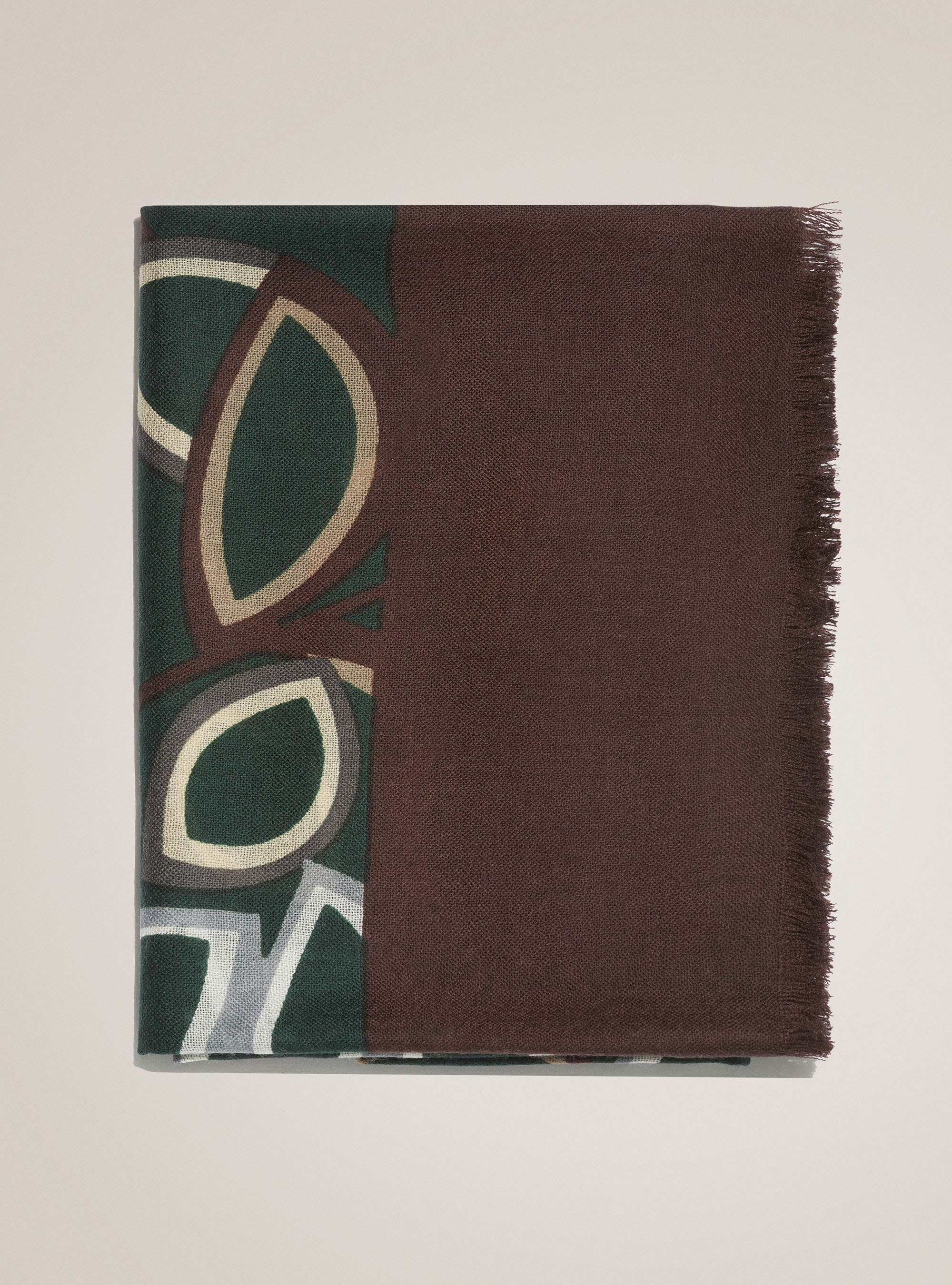 Sciarpa 100% lana con stampa all over, VERDE