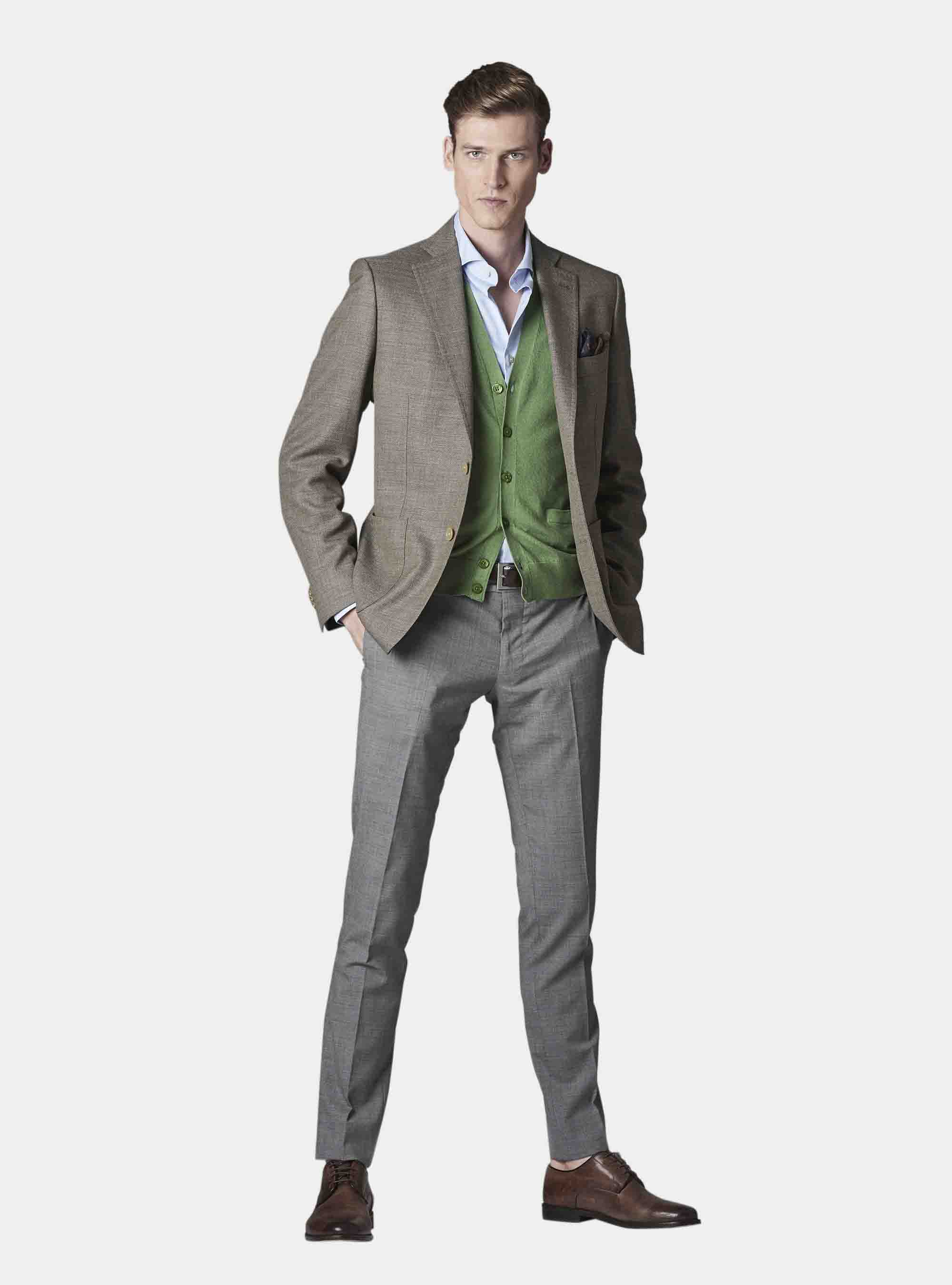 Super 100 wool blazer, MUD