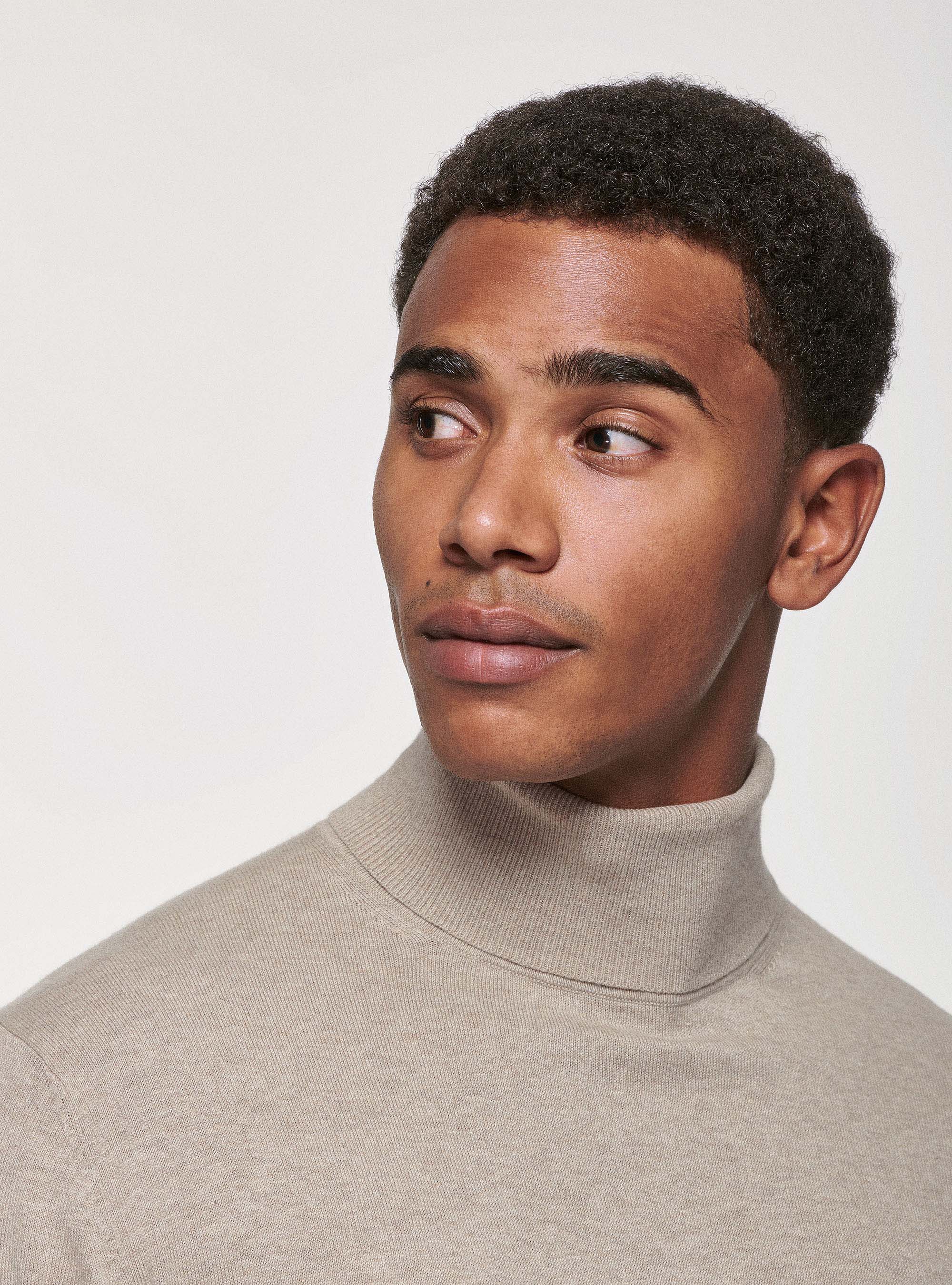 Dolcevita in cotone seta e cashmere, SABBIA