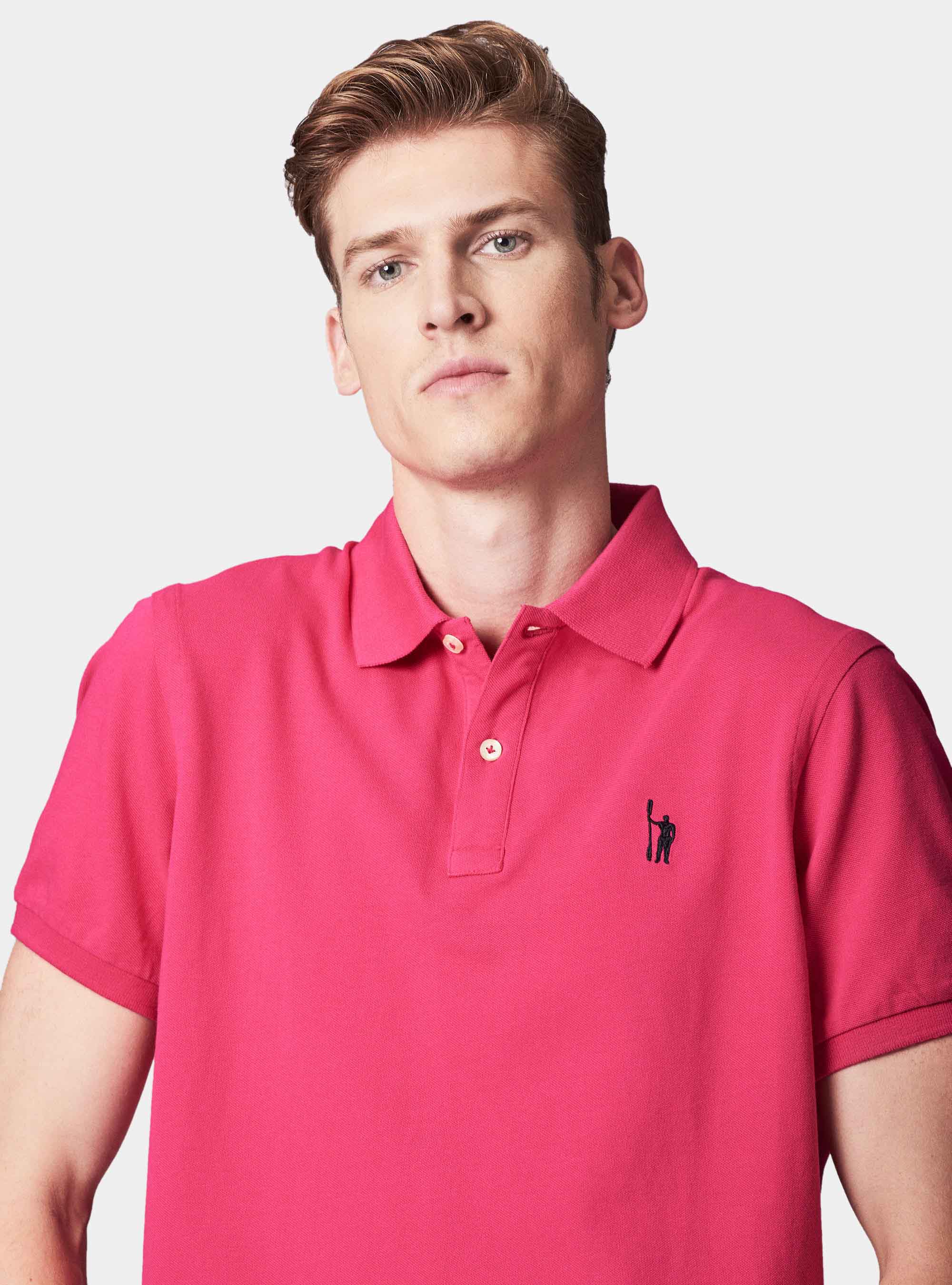 Polo basica in piquet, FUCSIA