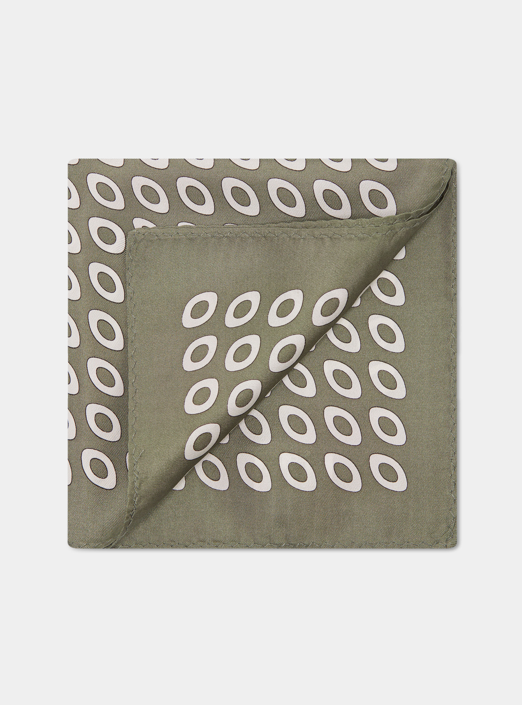 Pochette optical in seta stampata, SALVIA 0602C