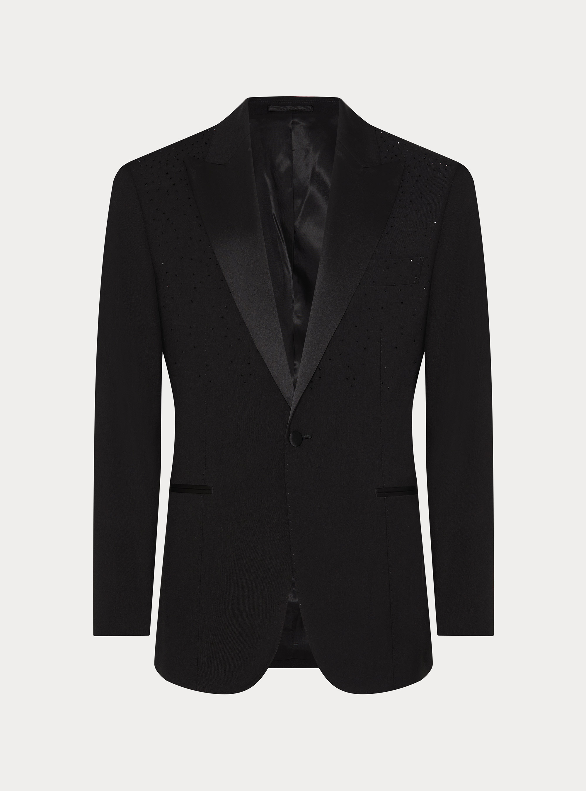 Black glitter tuxedo blazer, BLACK
