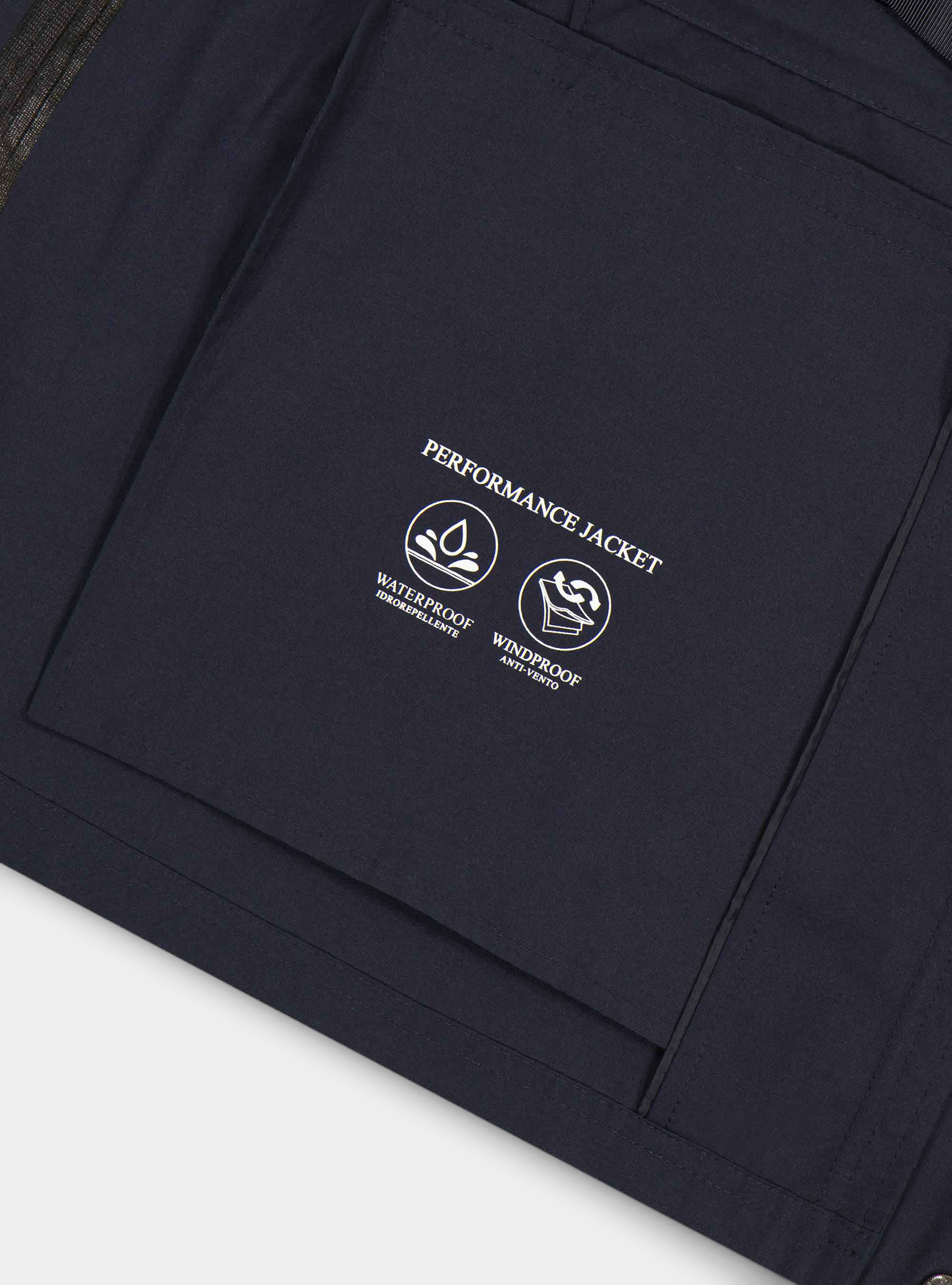 Field jacket in misto cotone tecnico, BLU NAVY