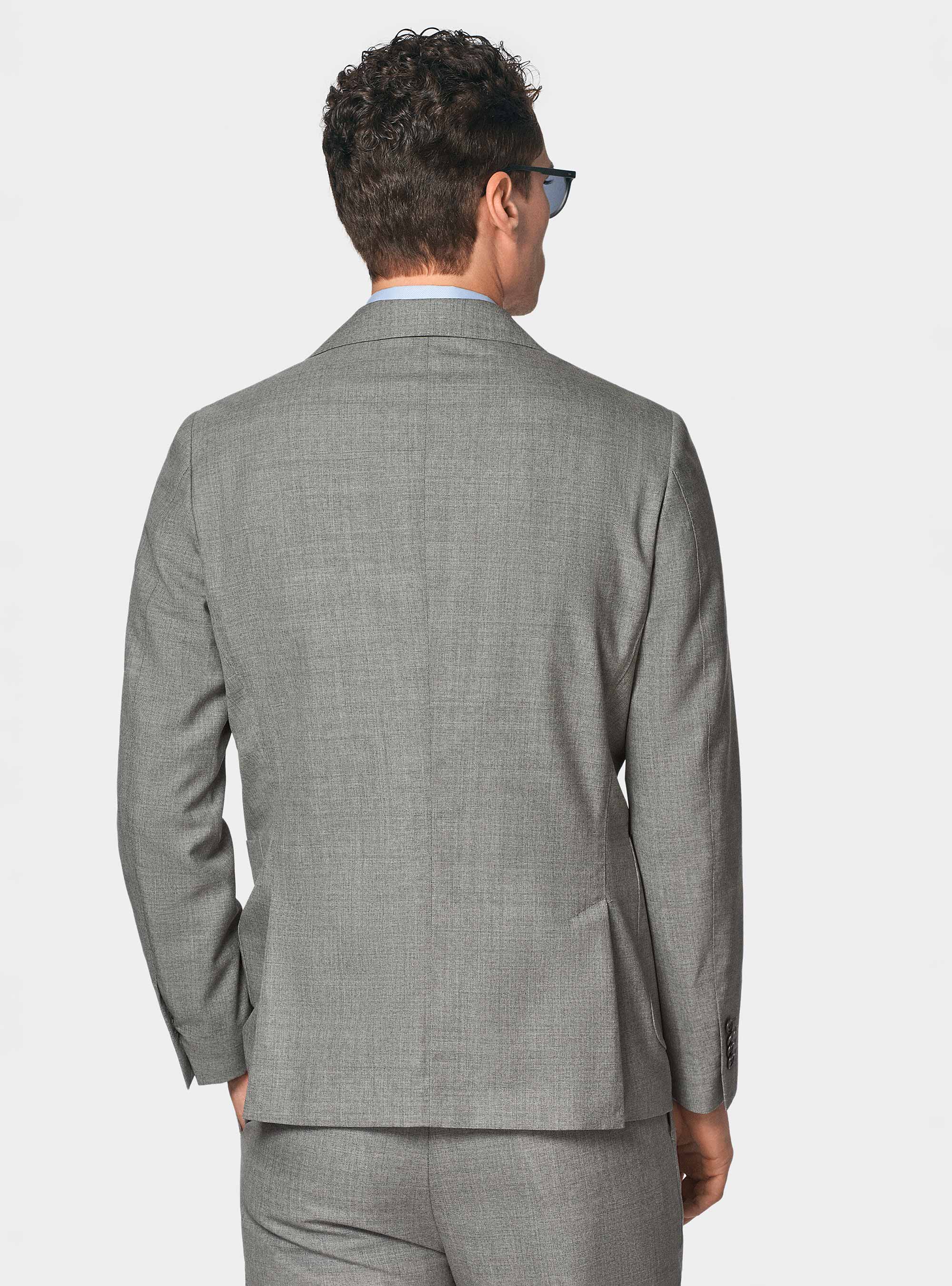 Giacca doppiopetto in pura lana Vitale Barberis Canonico, GRIGIO CHIARO MELANGE