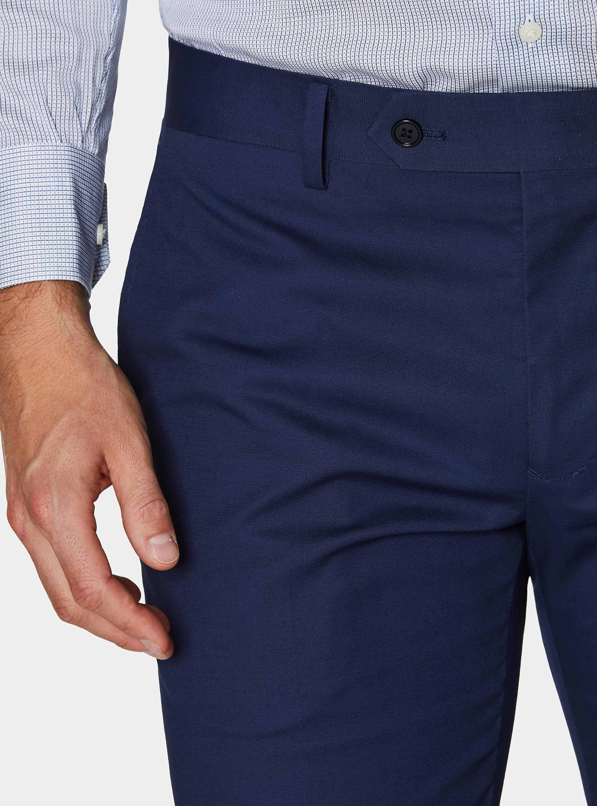 Cotton suit trousers, BLUE