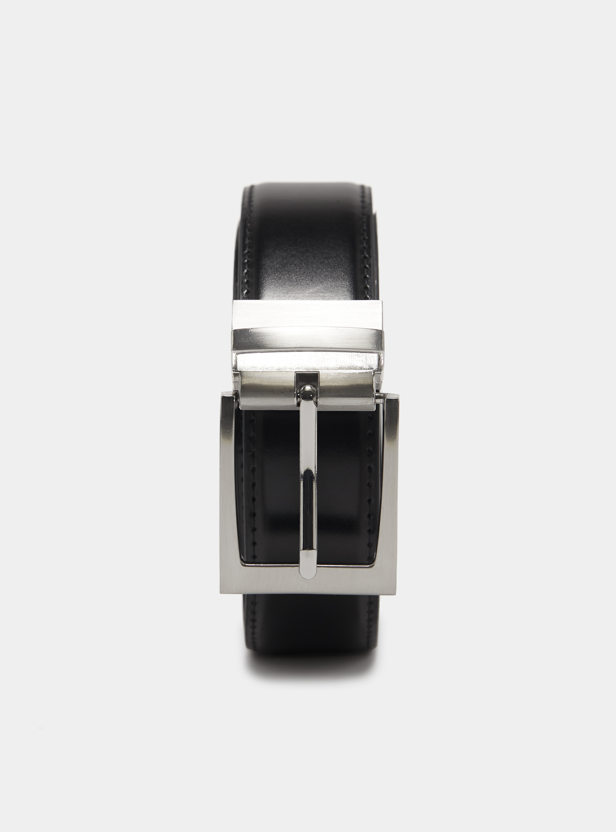 Reversible leather belt, BLACK