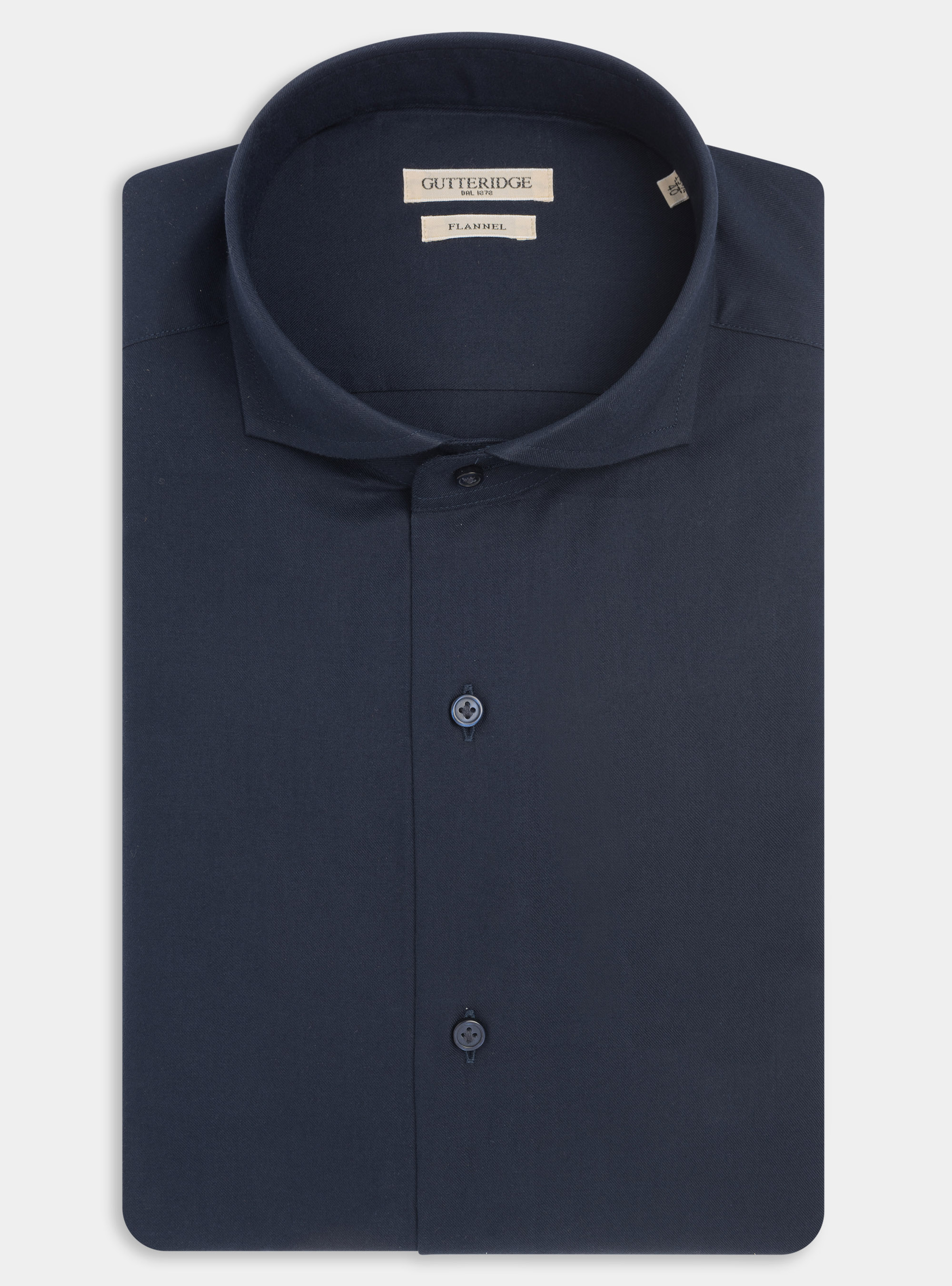 Camicia in flanella di cotone, BLU NAVY