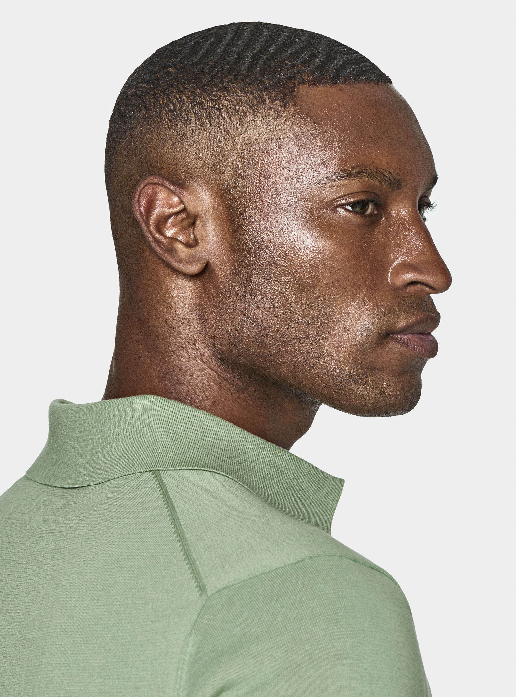 Polo de punto de algodón extrafino, SALVIA 0602C