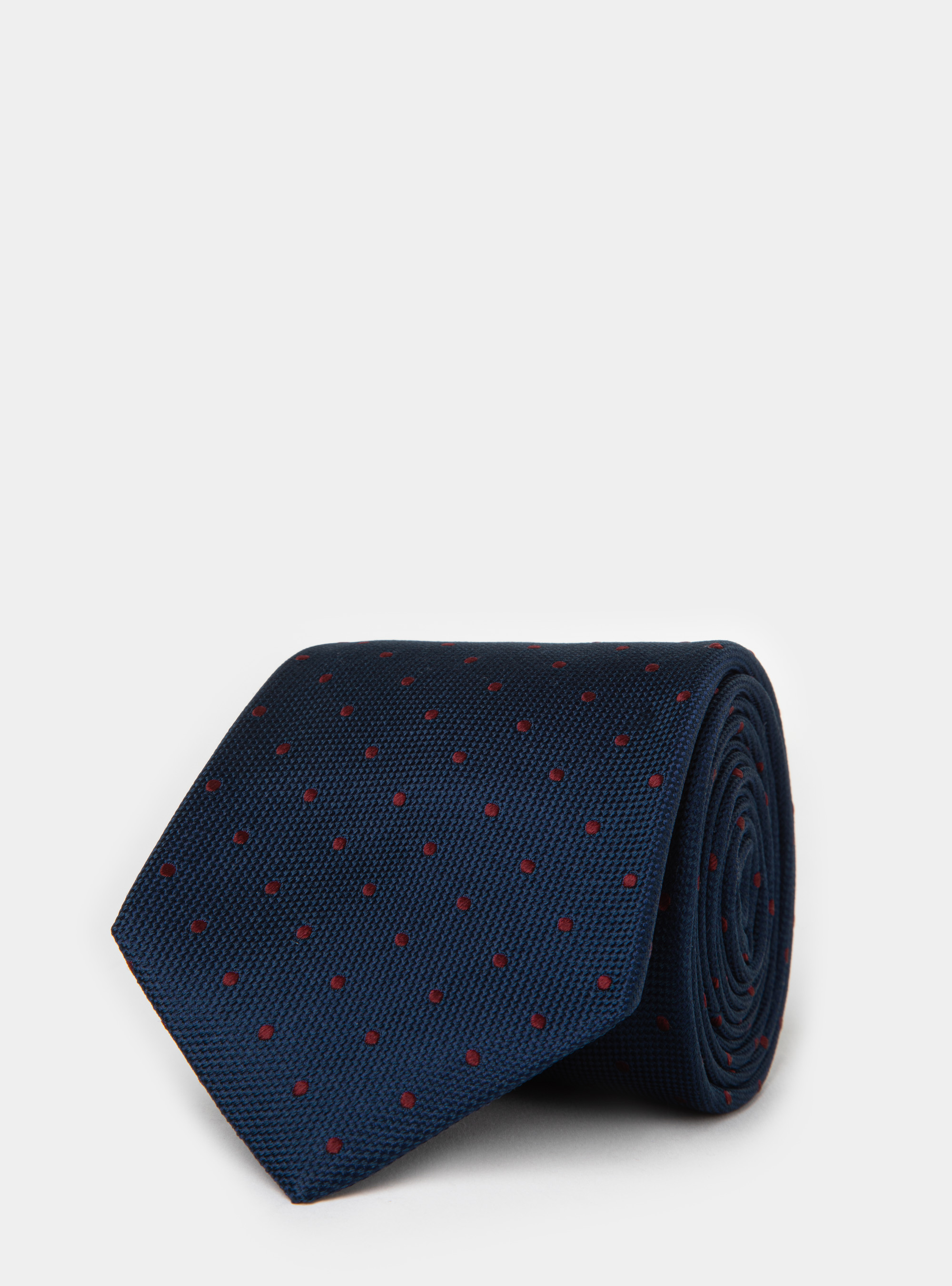 Cravatta in seta a pois, NAVY/BORDEAUX