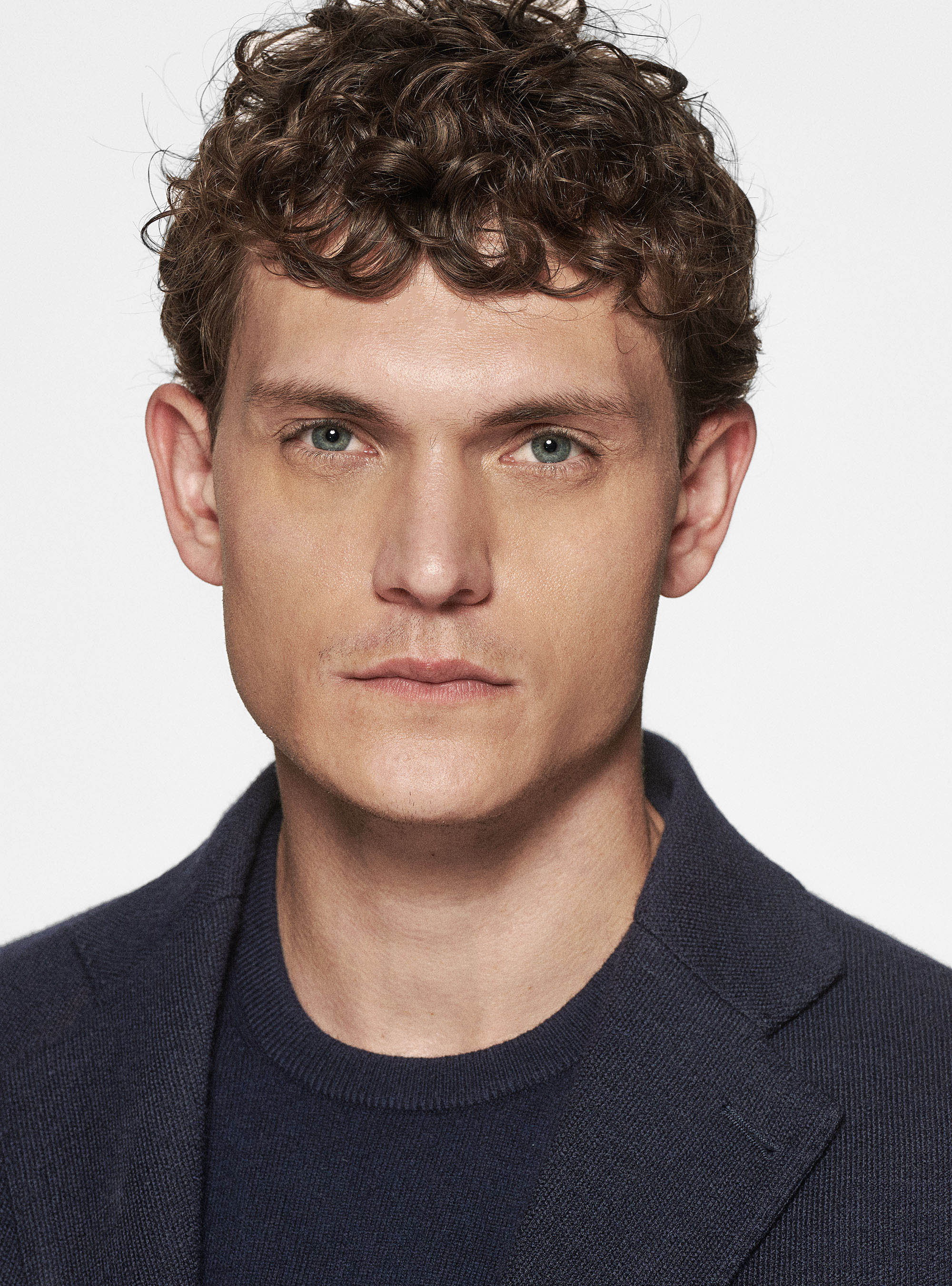 Giacca sfoderata in jersey di lana e cotone, BLU NAVY