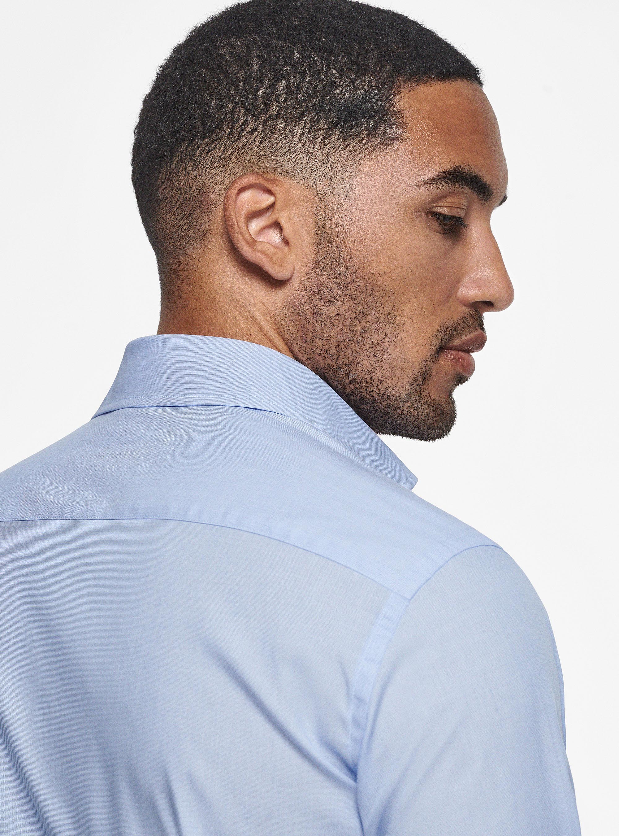 Cotton shirt fil a fil, LIGHT BLUE