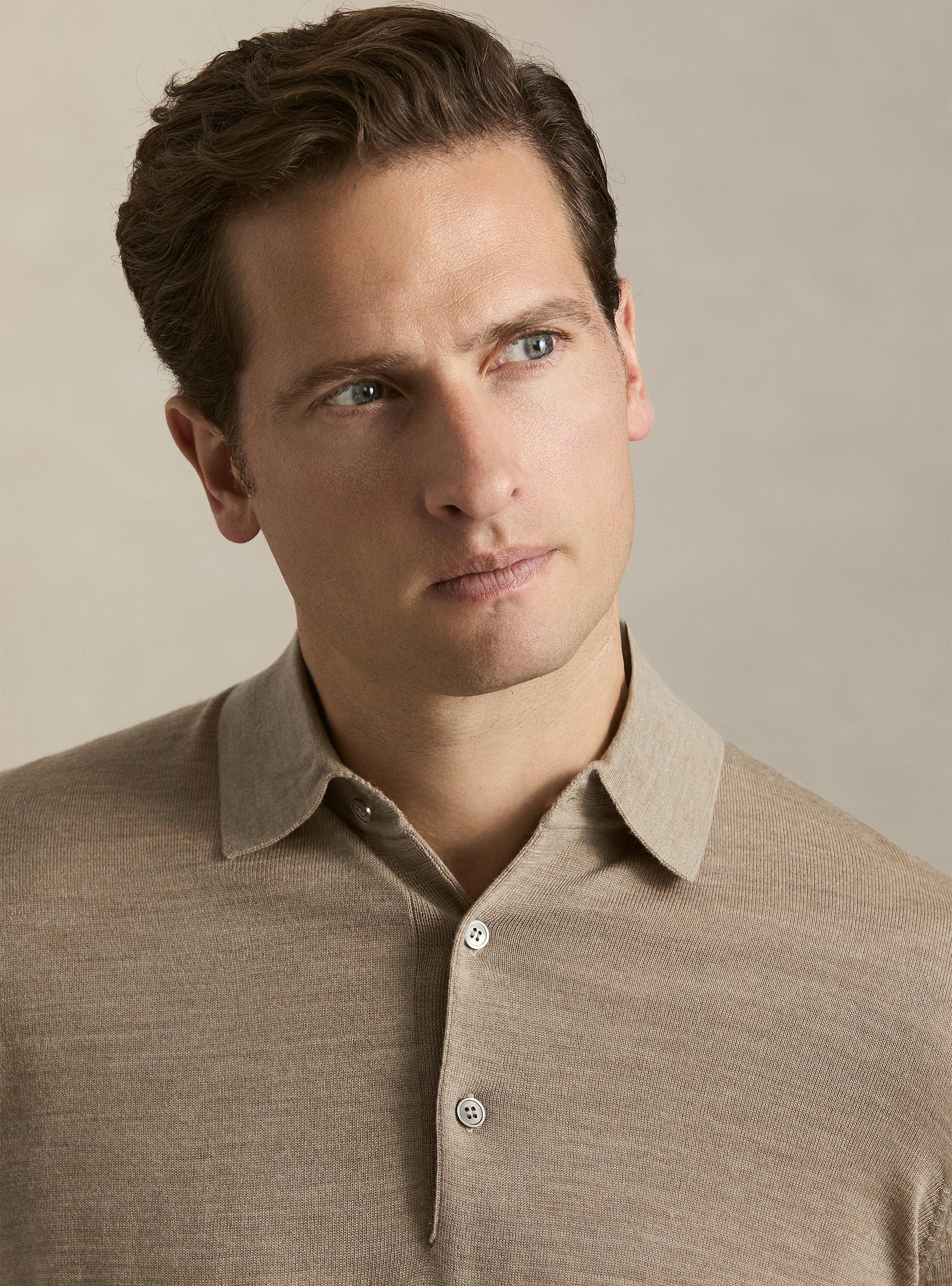 Extrafine merino wool knit polo shirt, FANGO 0555C