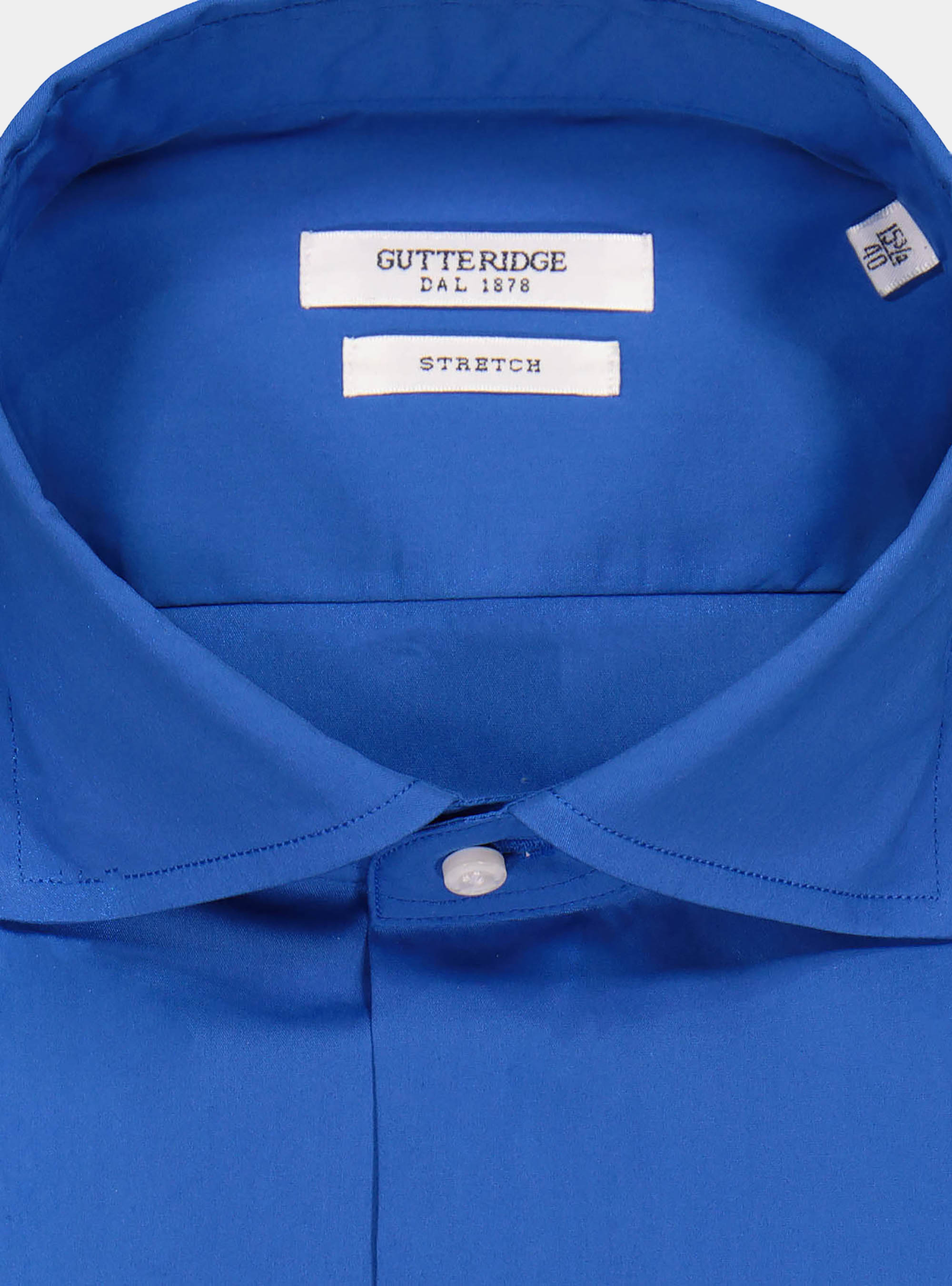 Camicia in cotone stretch, BLU