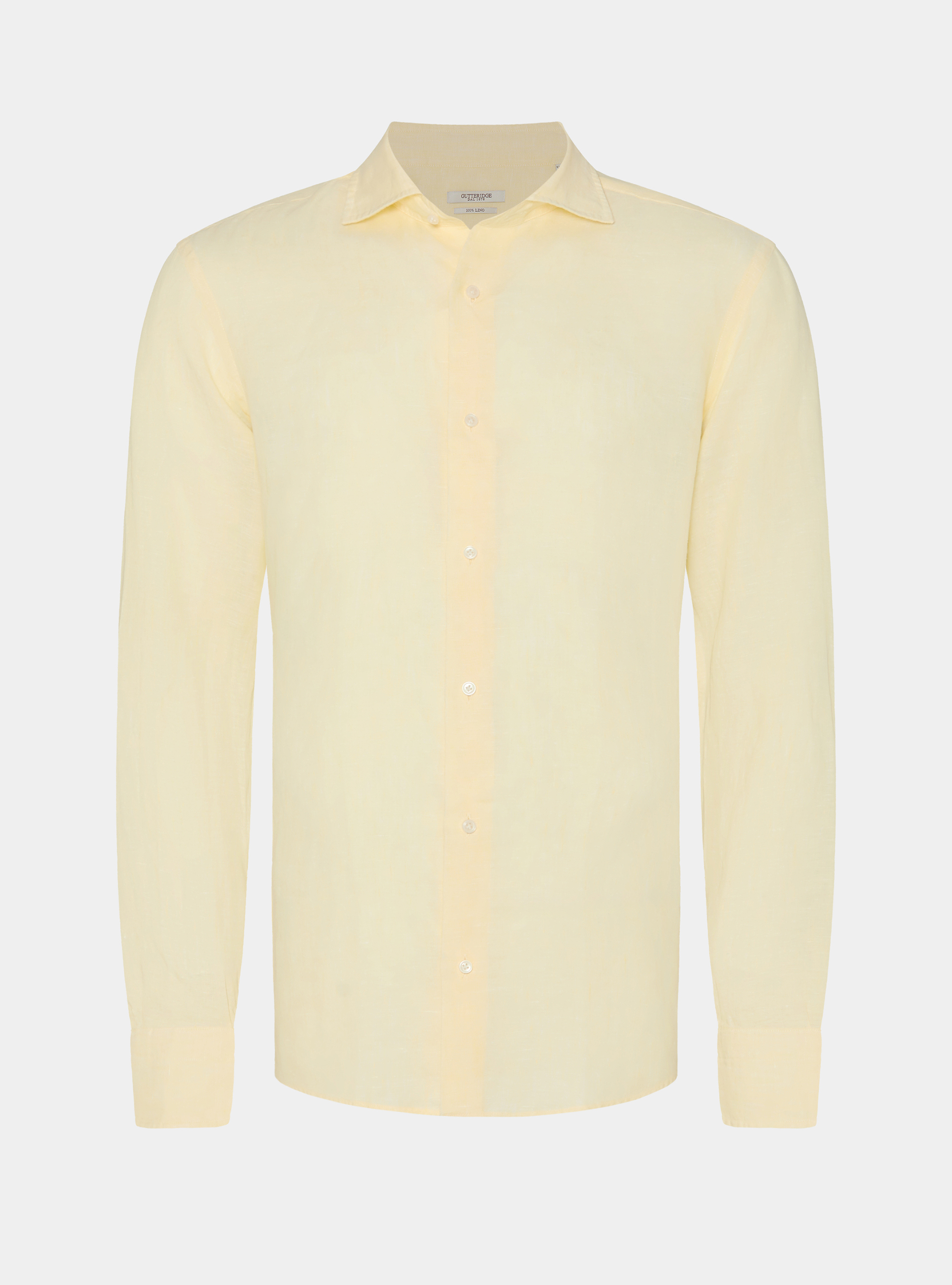 Camicia in puro lino, GIALLO CHIARO 0784C