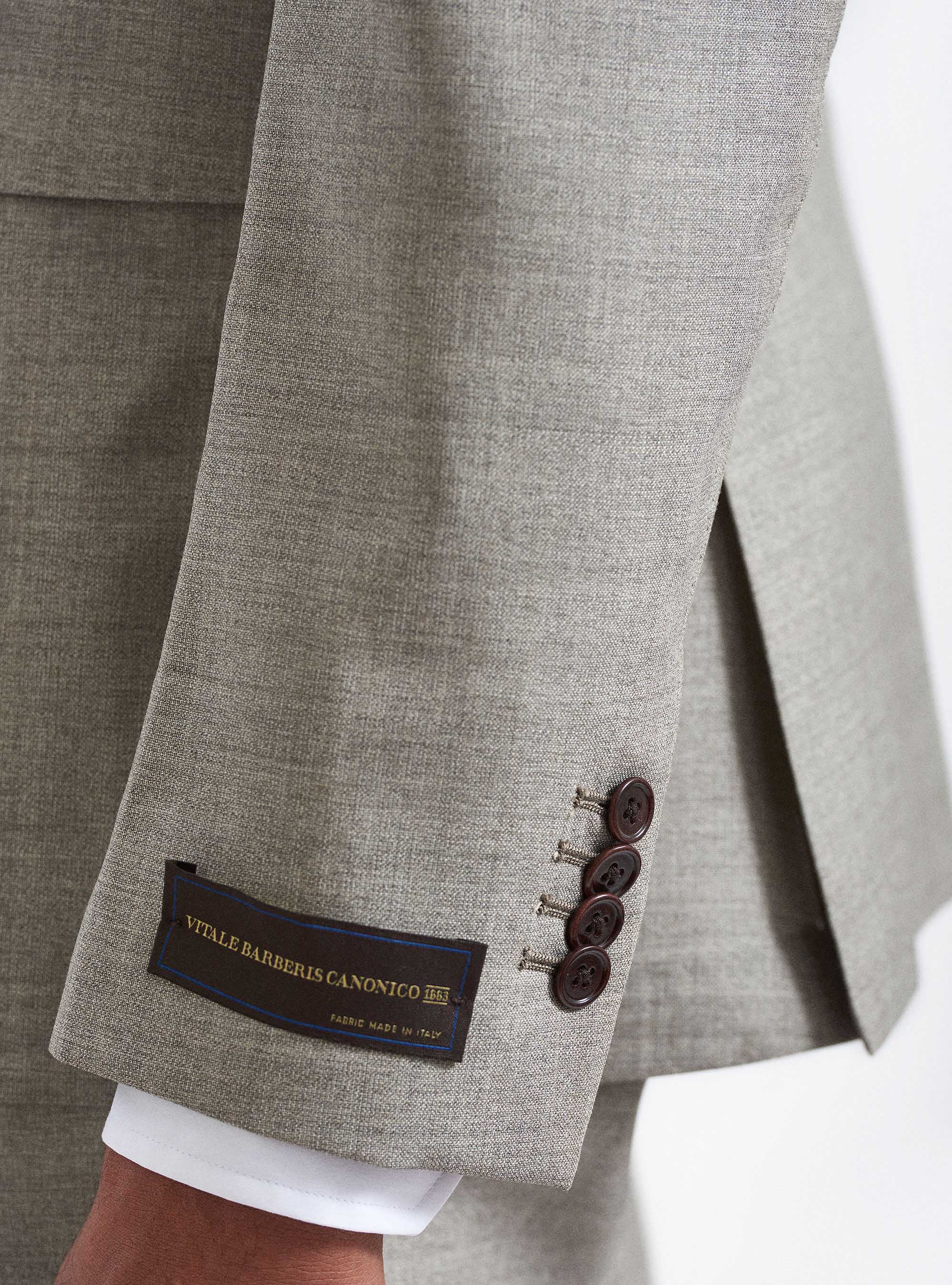 Giacca per abito in pura lana tessuto Vitale Barberis Canonico, ECRU