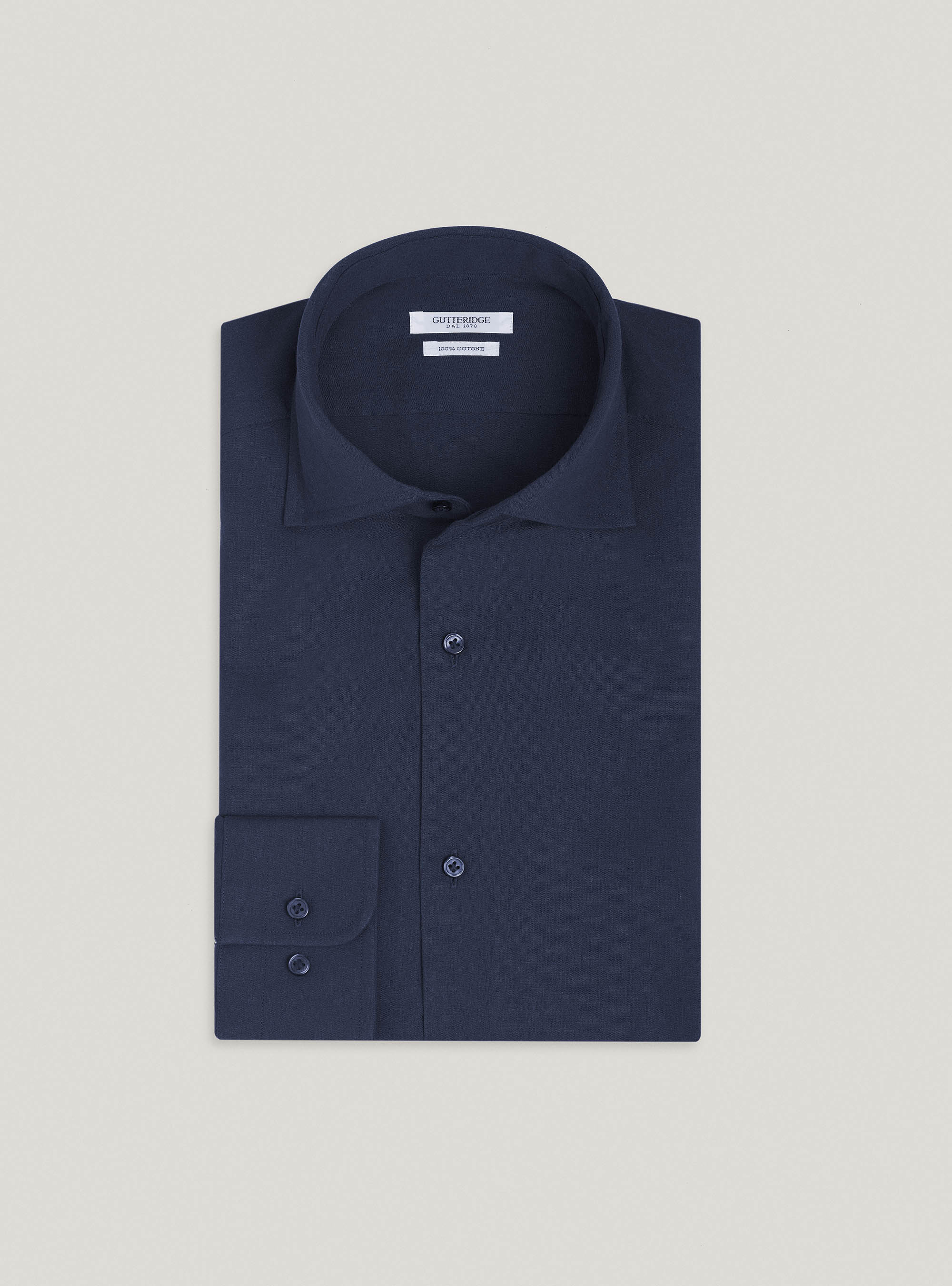 Camicia in flanella di cotone, BLU NAVY
