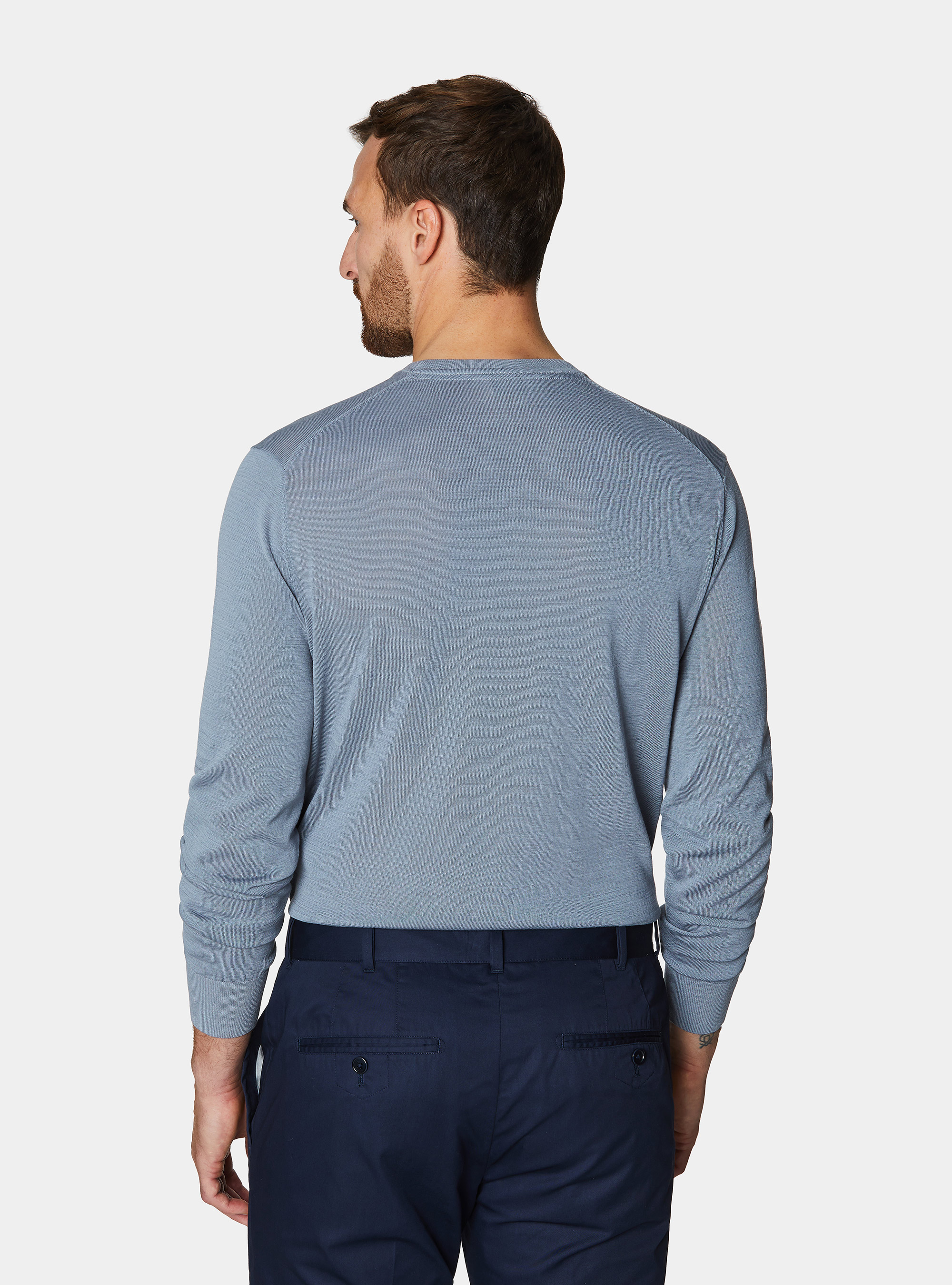 Cotton and silk crew neck sweater, AVIO 0292C