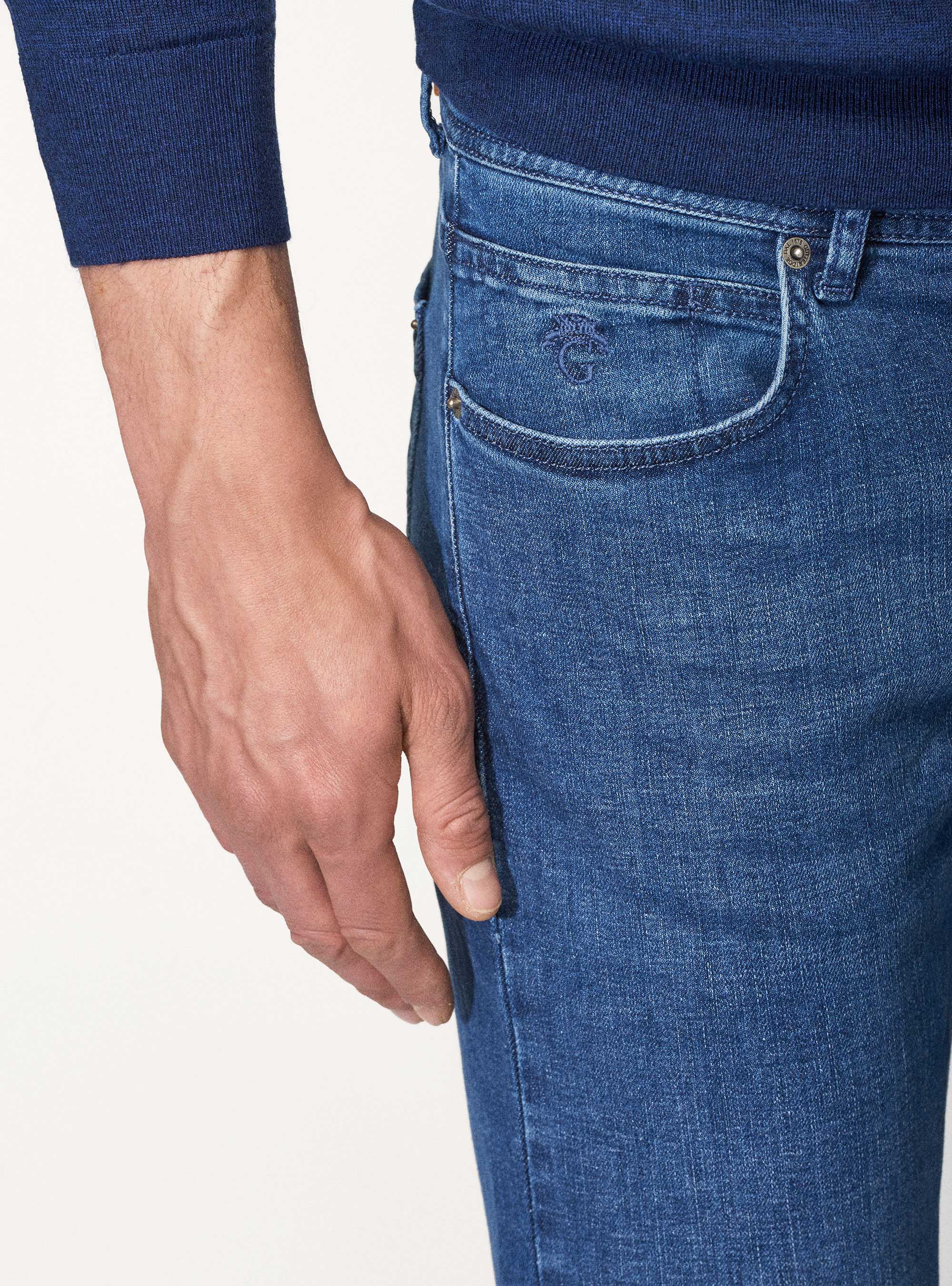 Pantaloni 5 tasche tailor fit, BLU