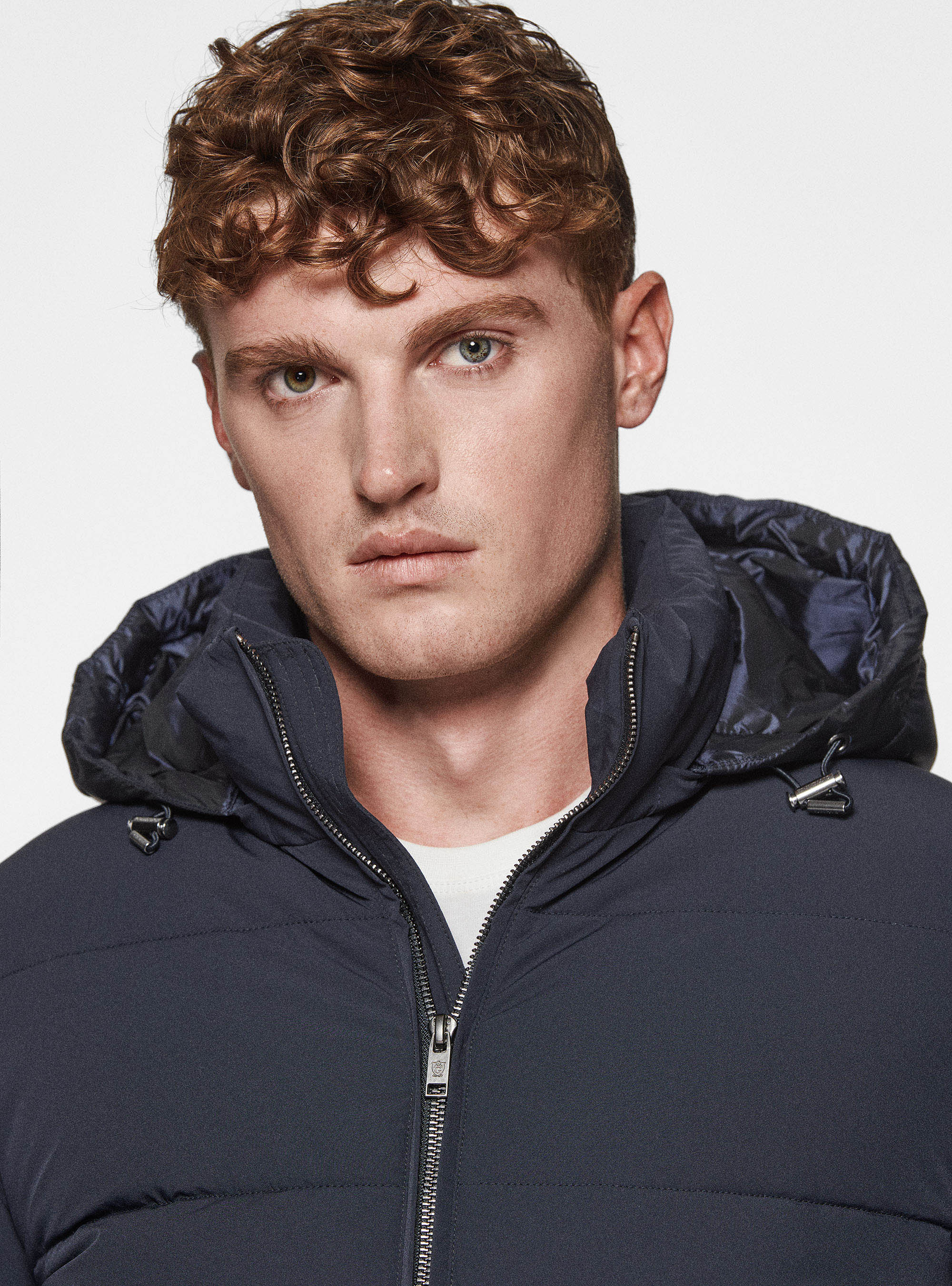 Bomber imbottito con cappuccio, BLU NAVY