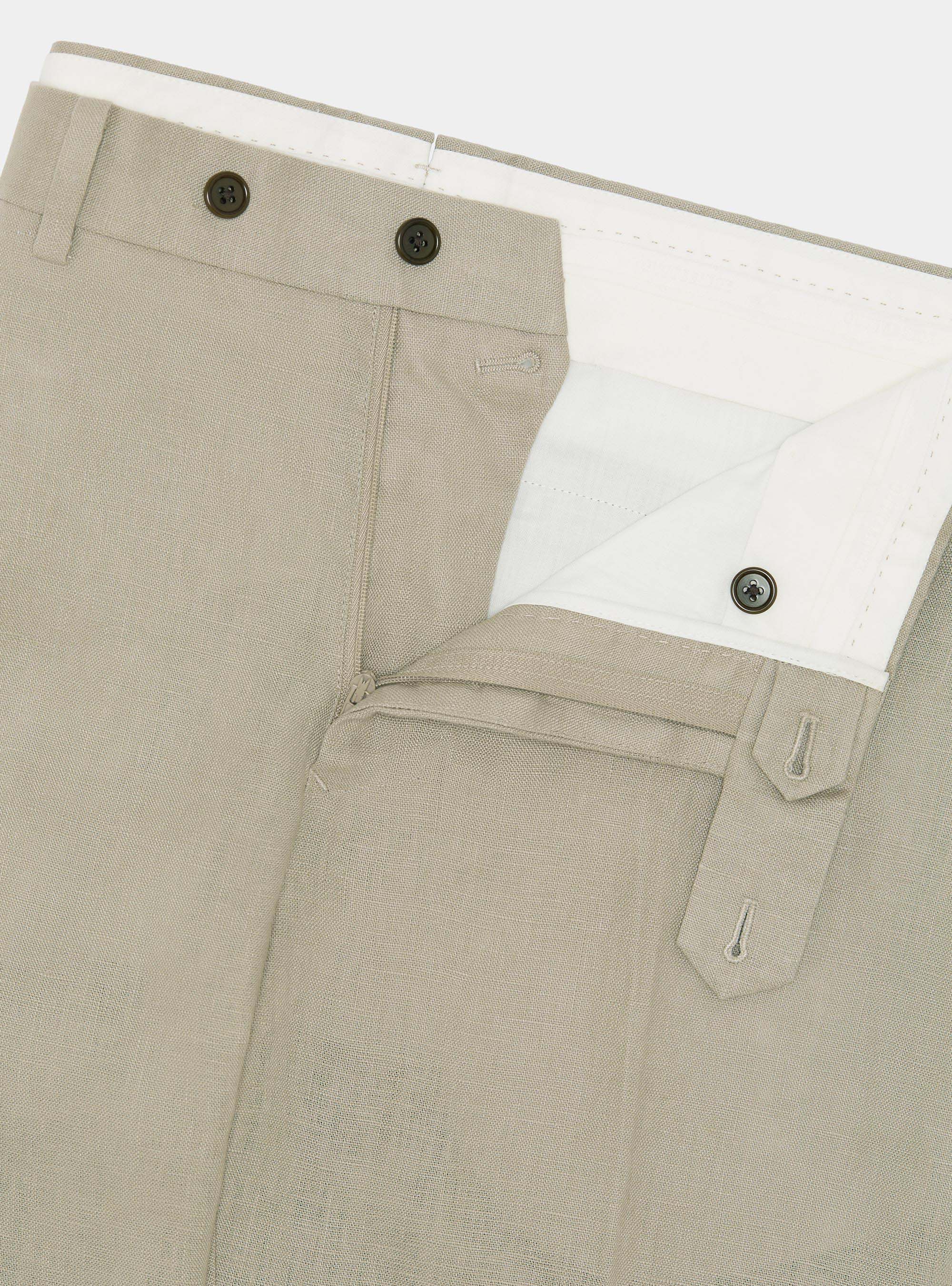 Pure linen suit trousers, SAND