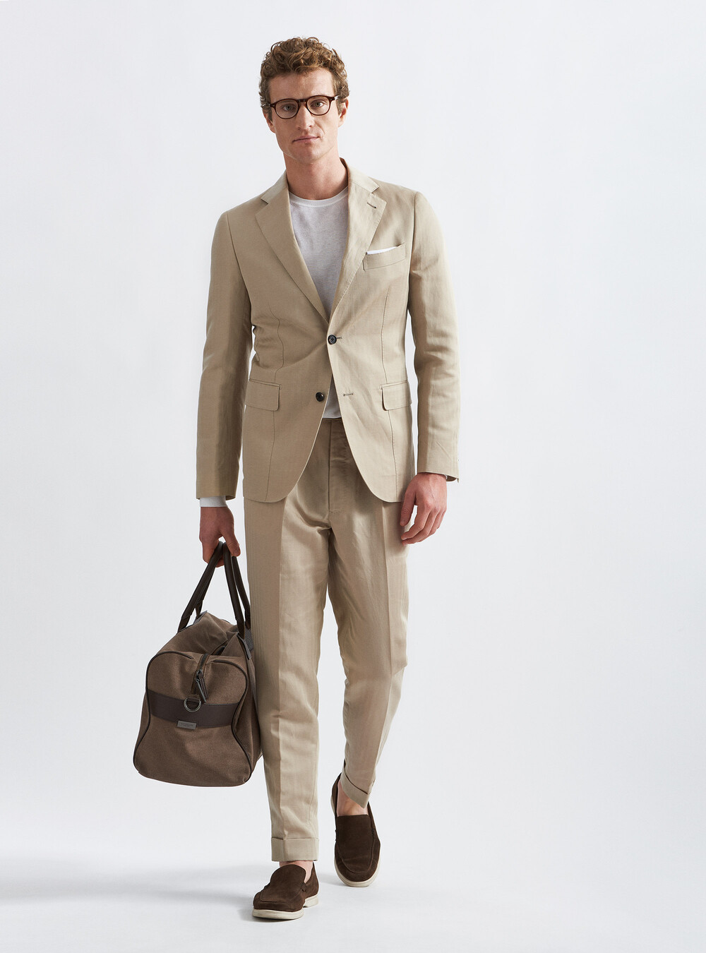 Linen blend suit