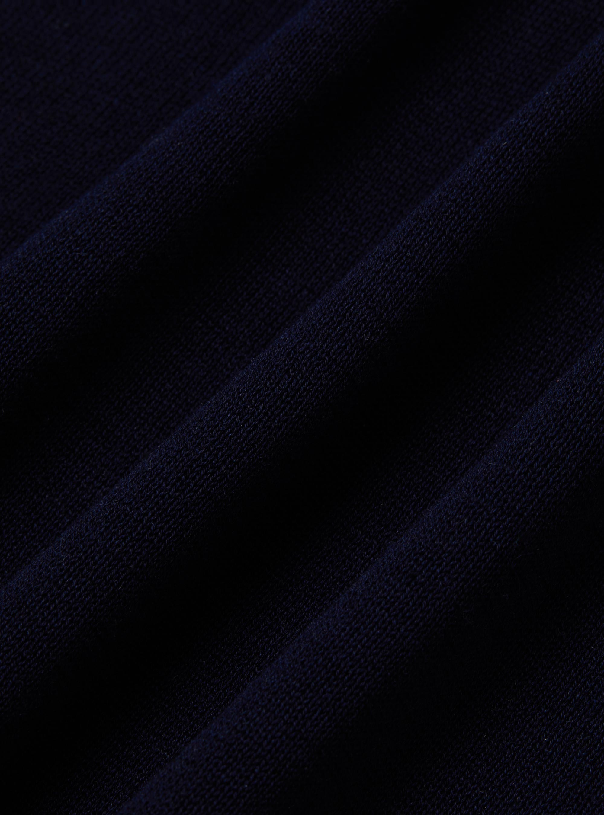 Polo en tricot de coton et de soie, BLEU MARINE