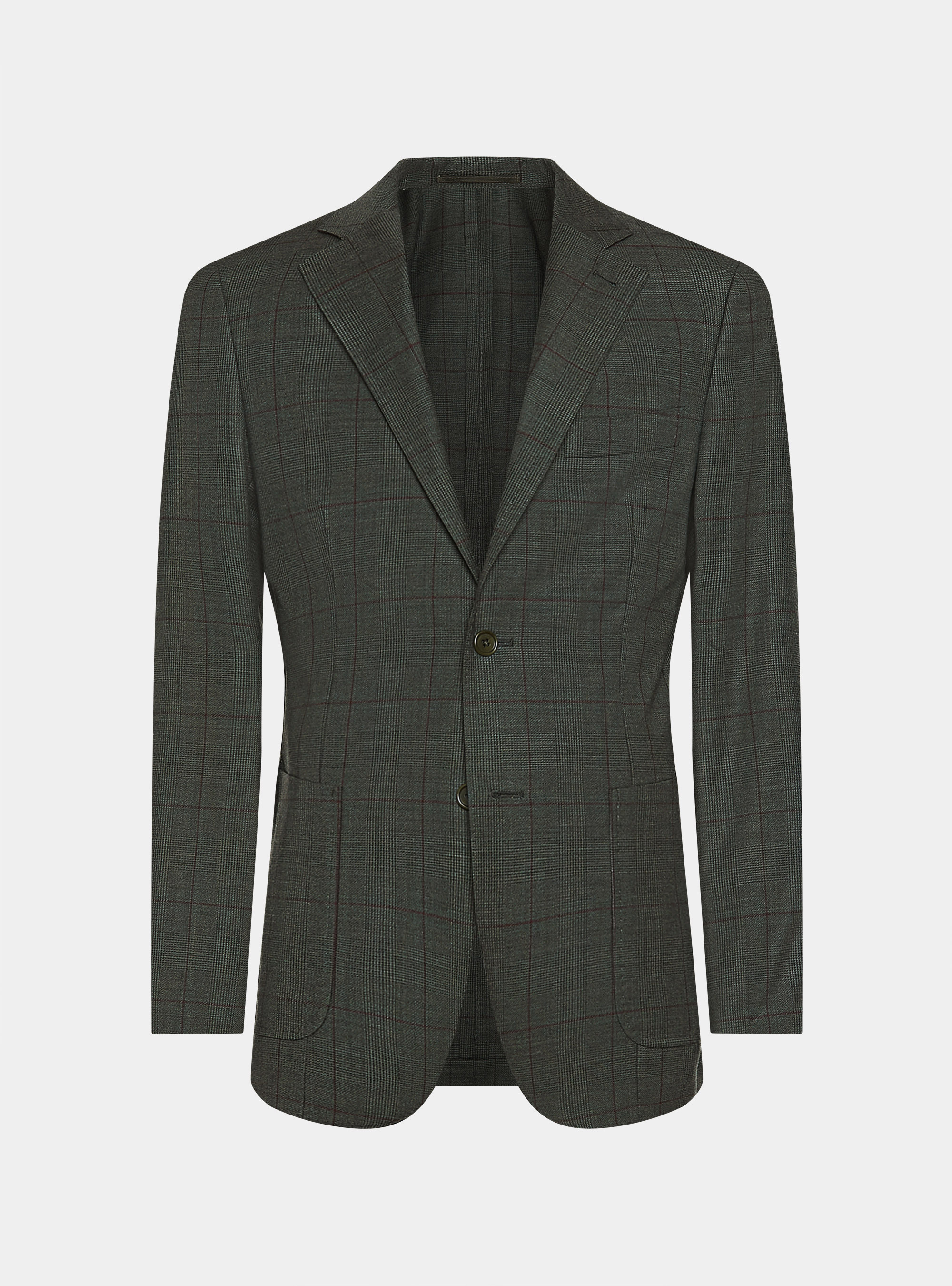 Americana en pura lana estampada, VERDE