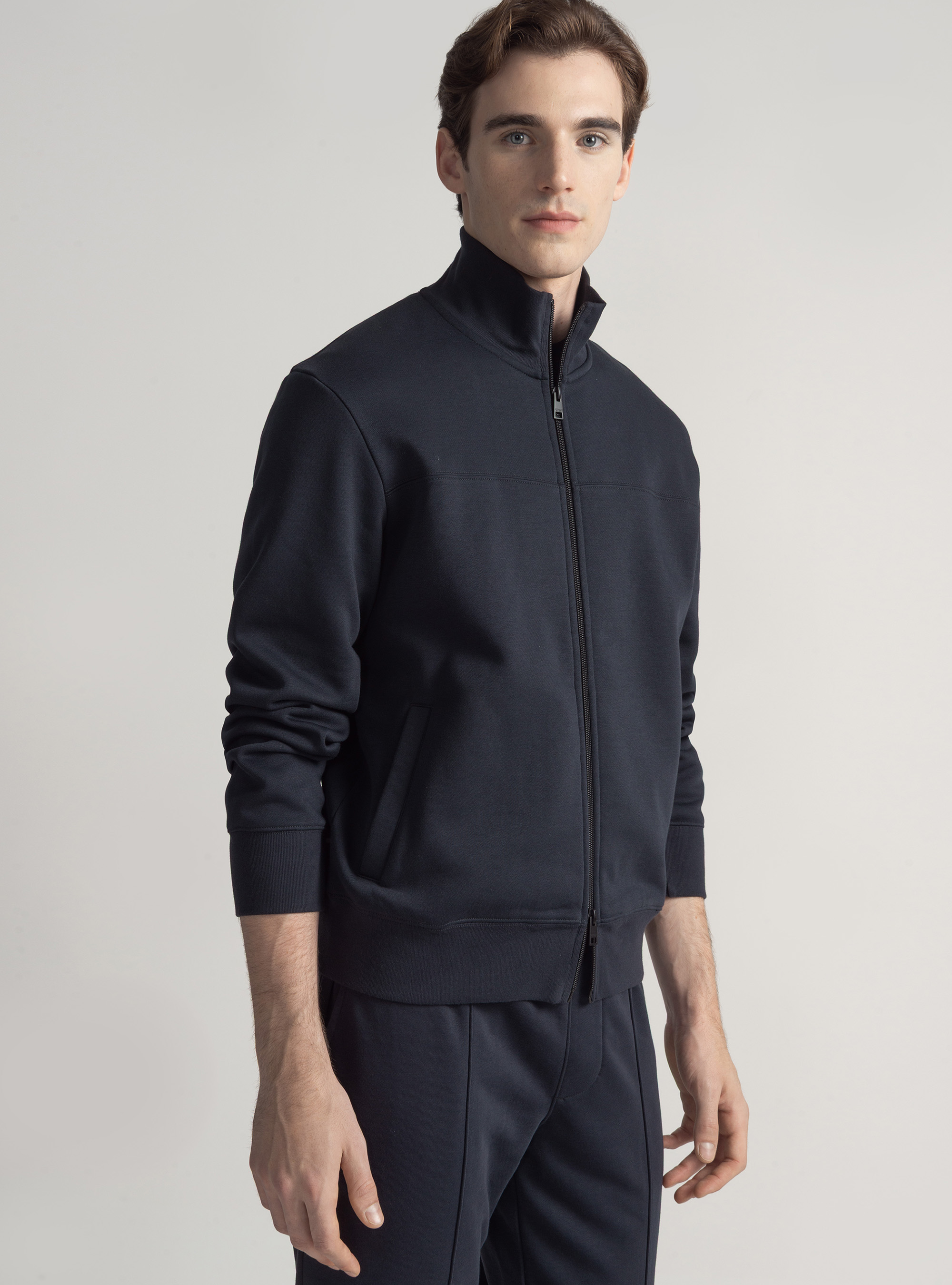 Felpa GT01 full zip in misto cotone