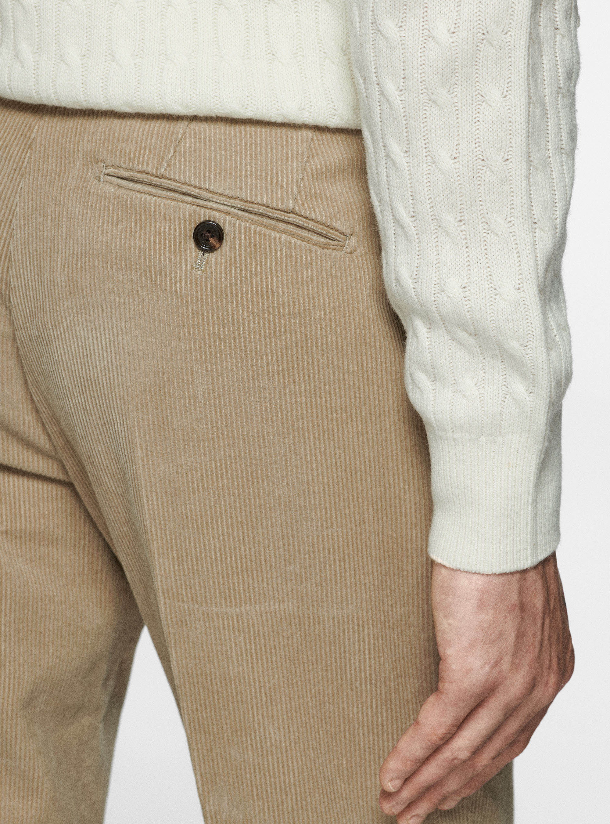 Pantaloni in velluto, SABBIA