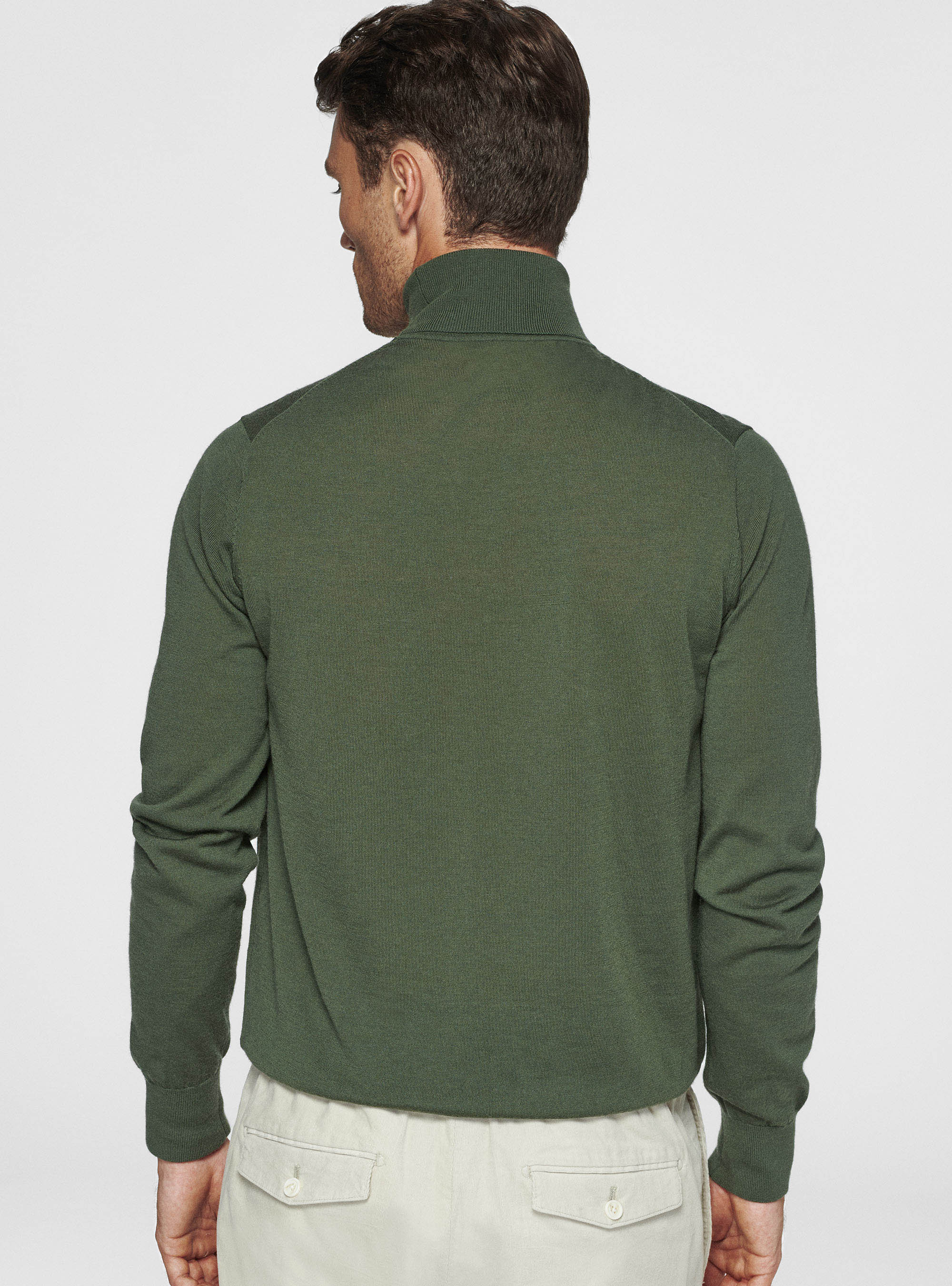 Turtleneck in pure extra-fine merino wool, MILITARE 0609C