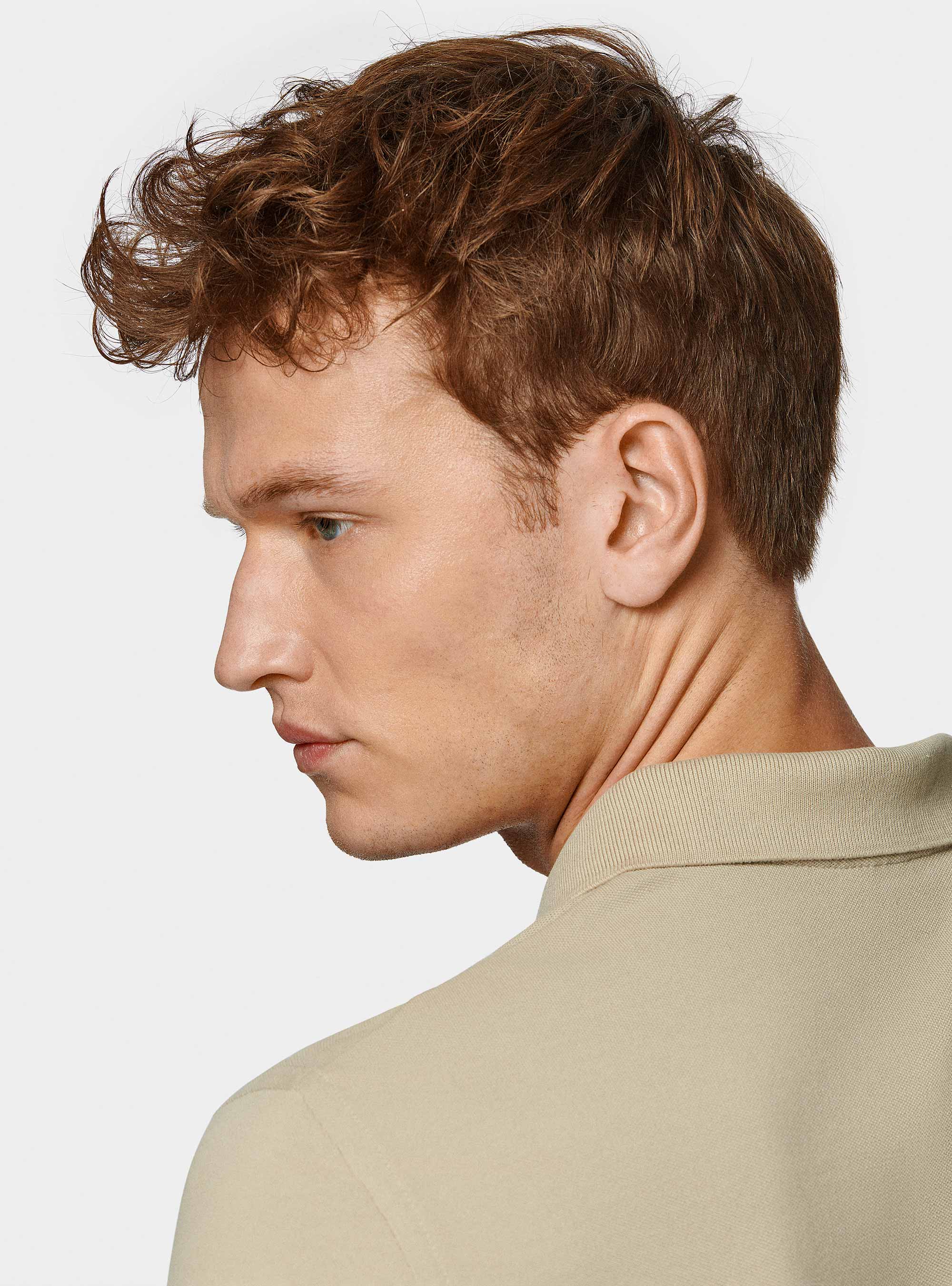 Polo classica in piquet, ECRU