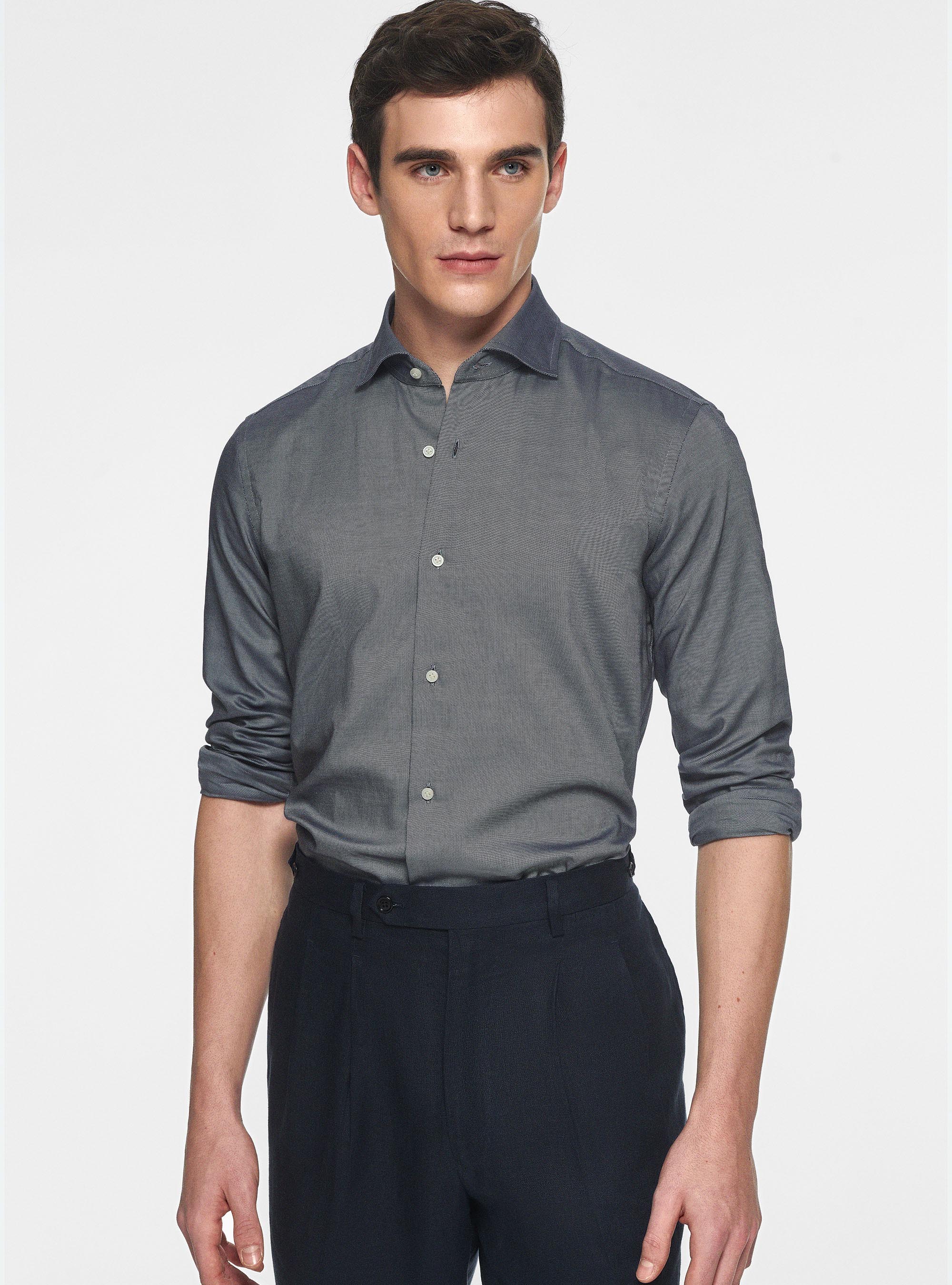 Camicia in cotone oxford, BLU NAVY