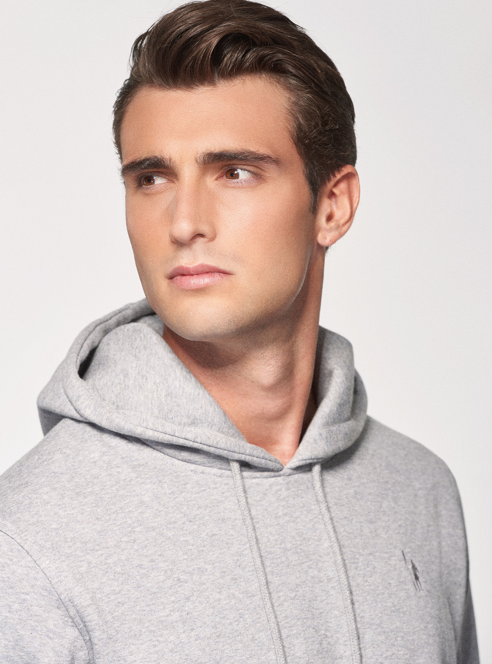 Felpa in misto cotone con cappuccio, GRIGIO CHIARO MELANGE