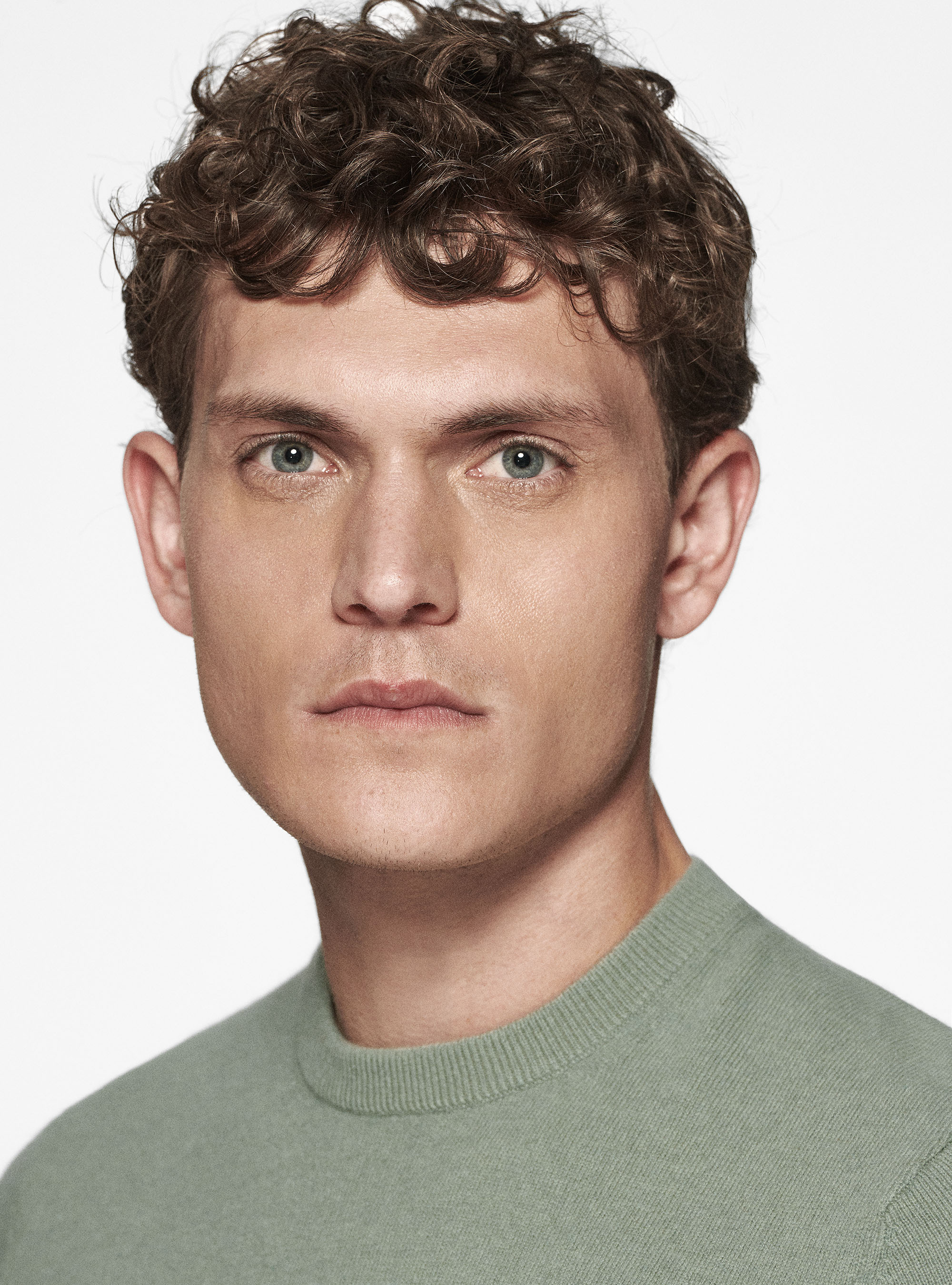 Maglia girocollo in lambswool e cashmere, VERDE GIADA 0655C