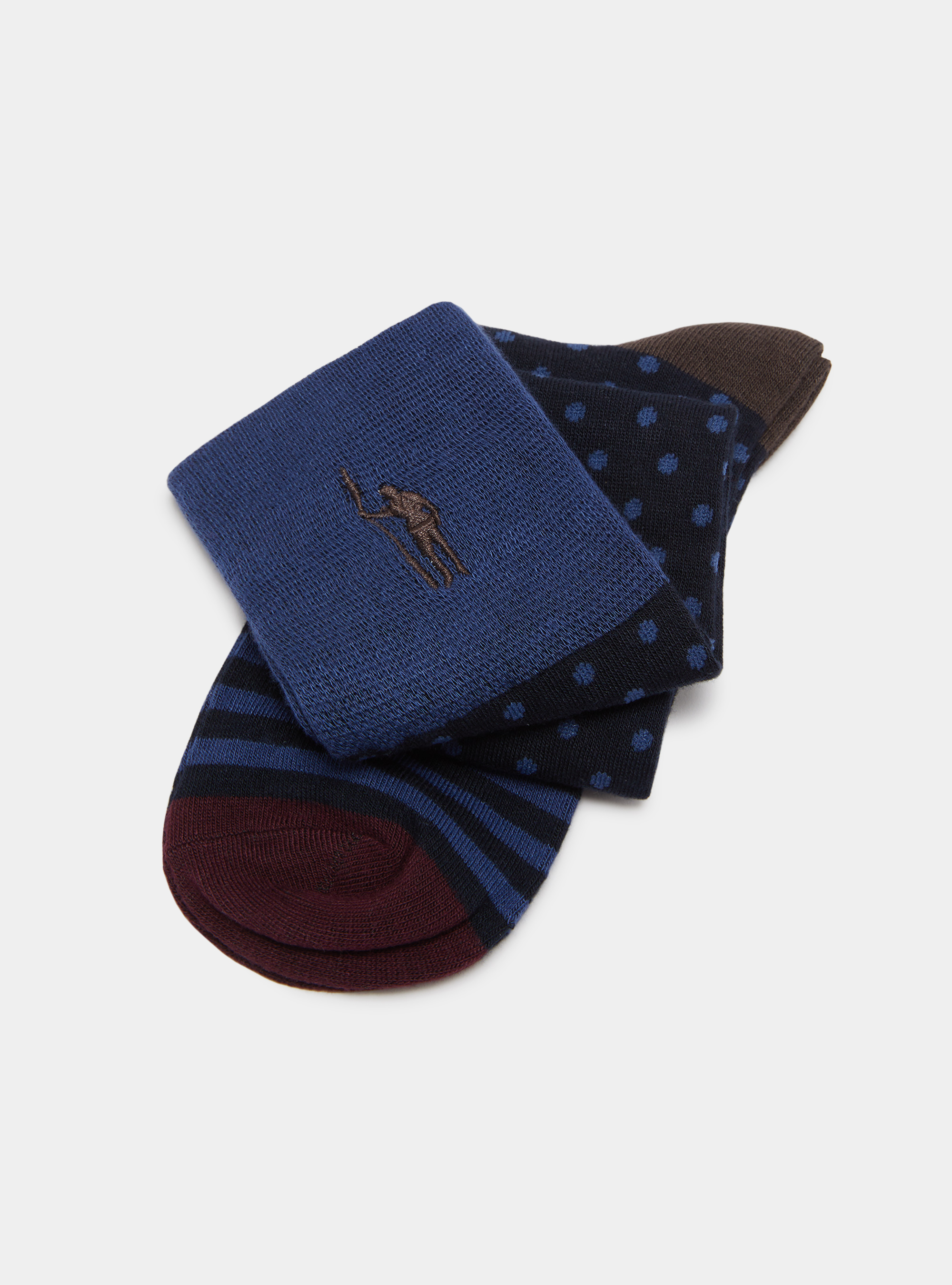 Long socks with polka dots and stripes, INK