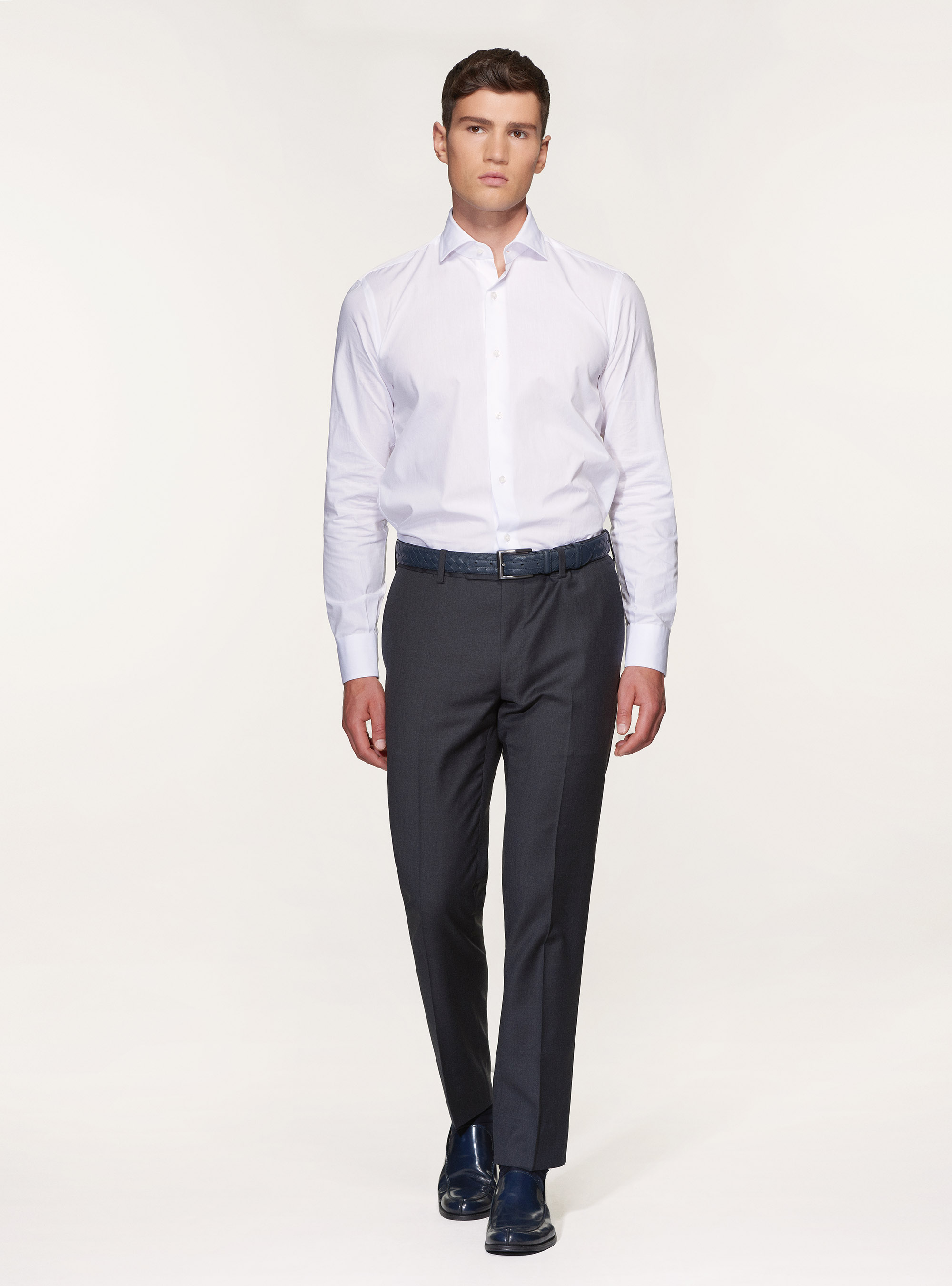 Pantaloni per abito in pura lana superfine 120's, ASFALTO