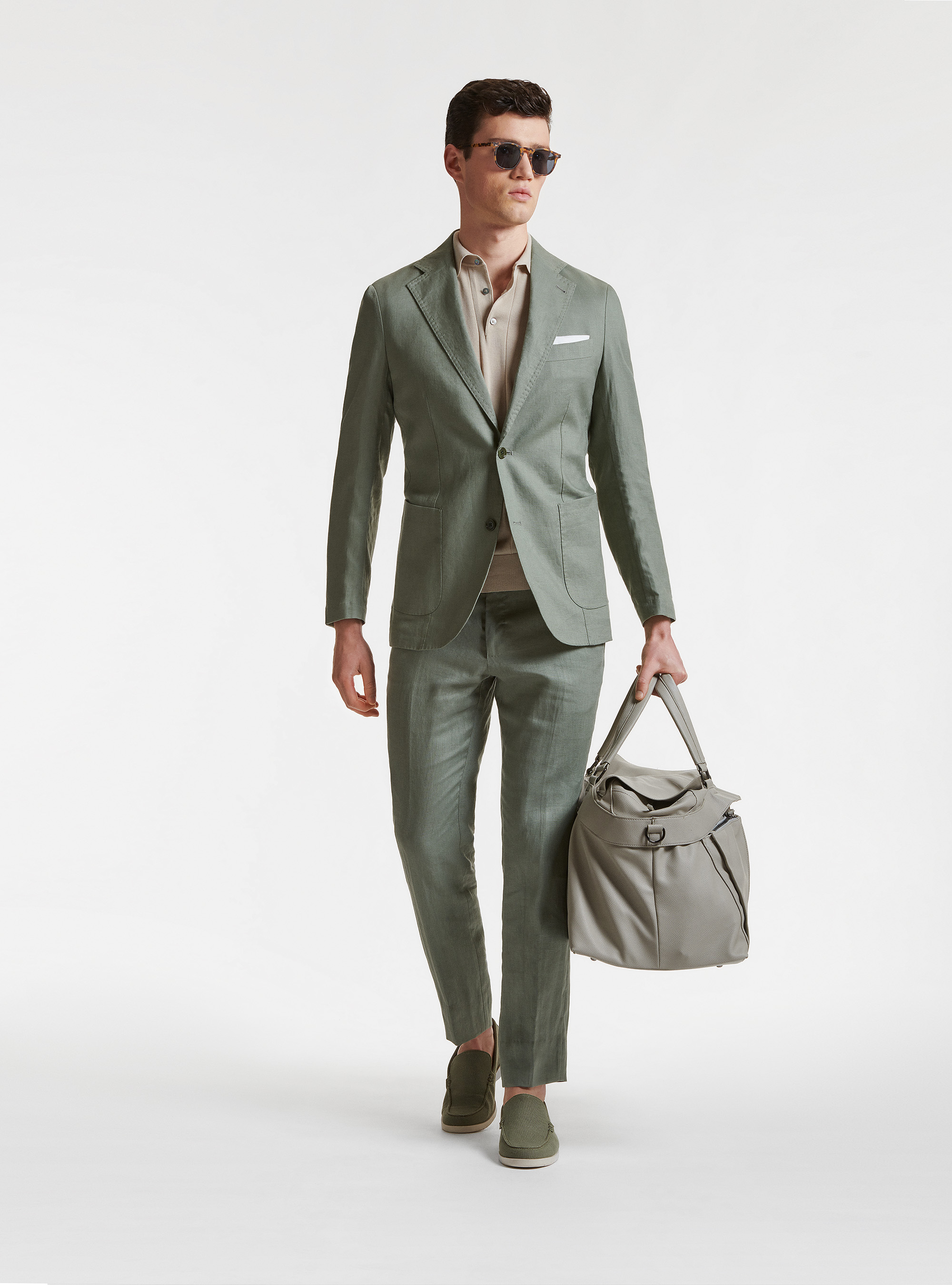 Giacca per abito in puro lino, SALVIA 0602C