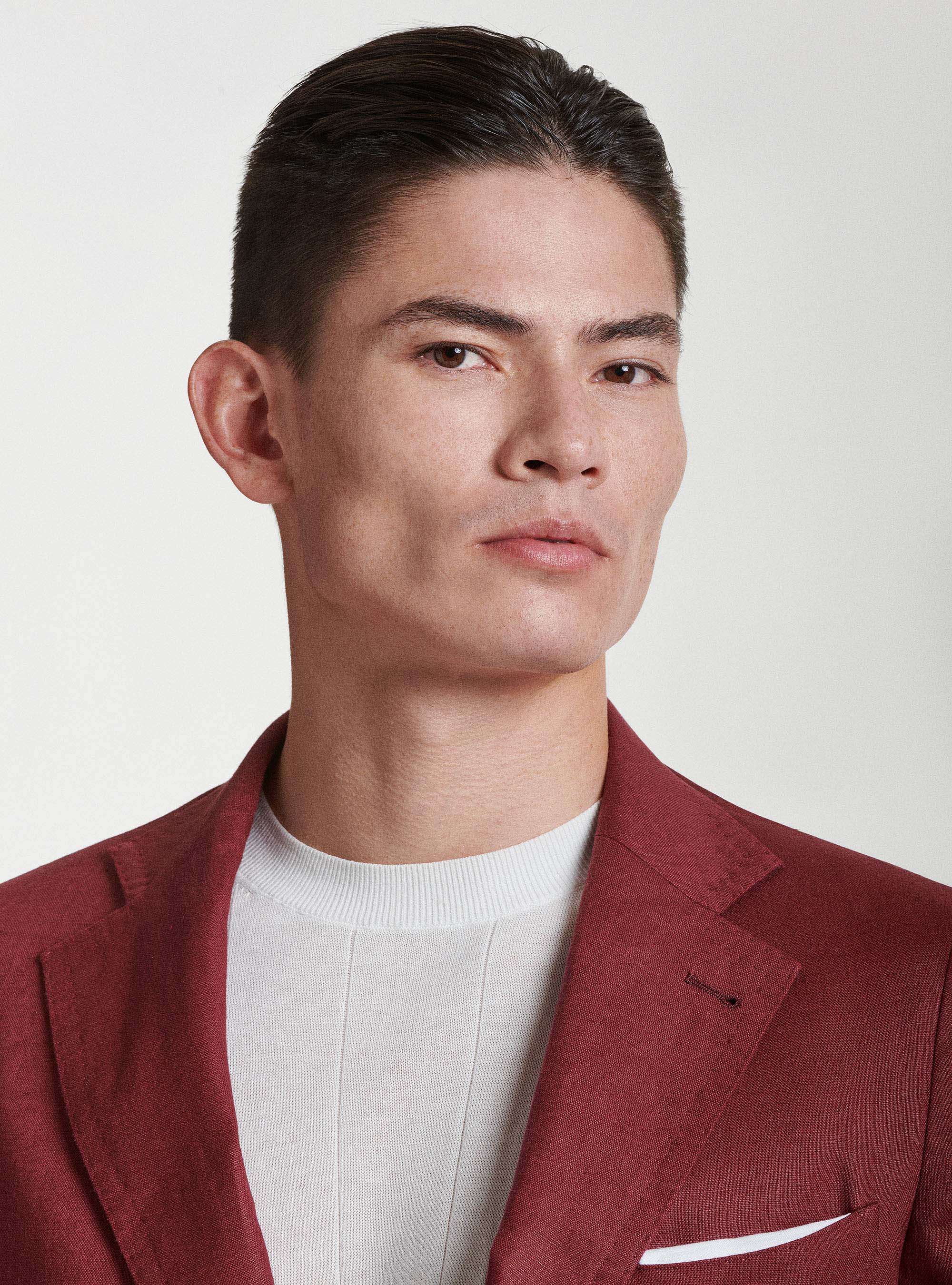 Giacca per abito in puro lino, BORDEAUX