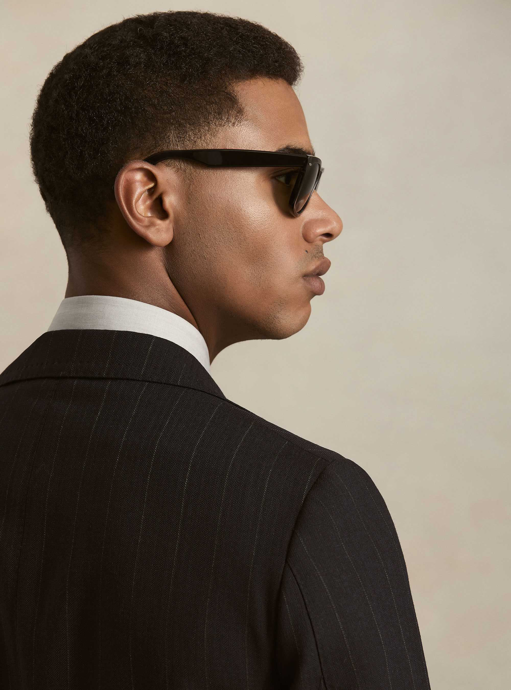 Striped Pure Wool Herringbone Blazer, NAVY BLUE