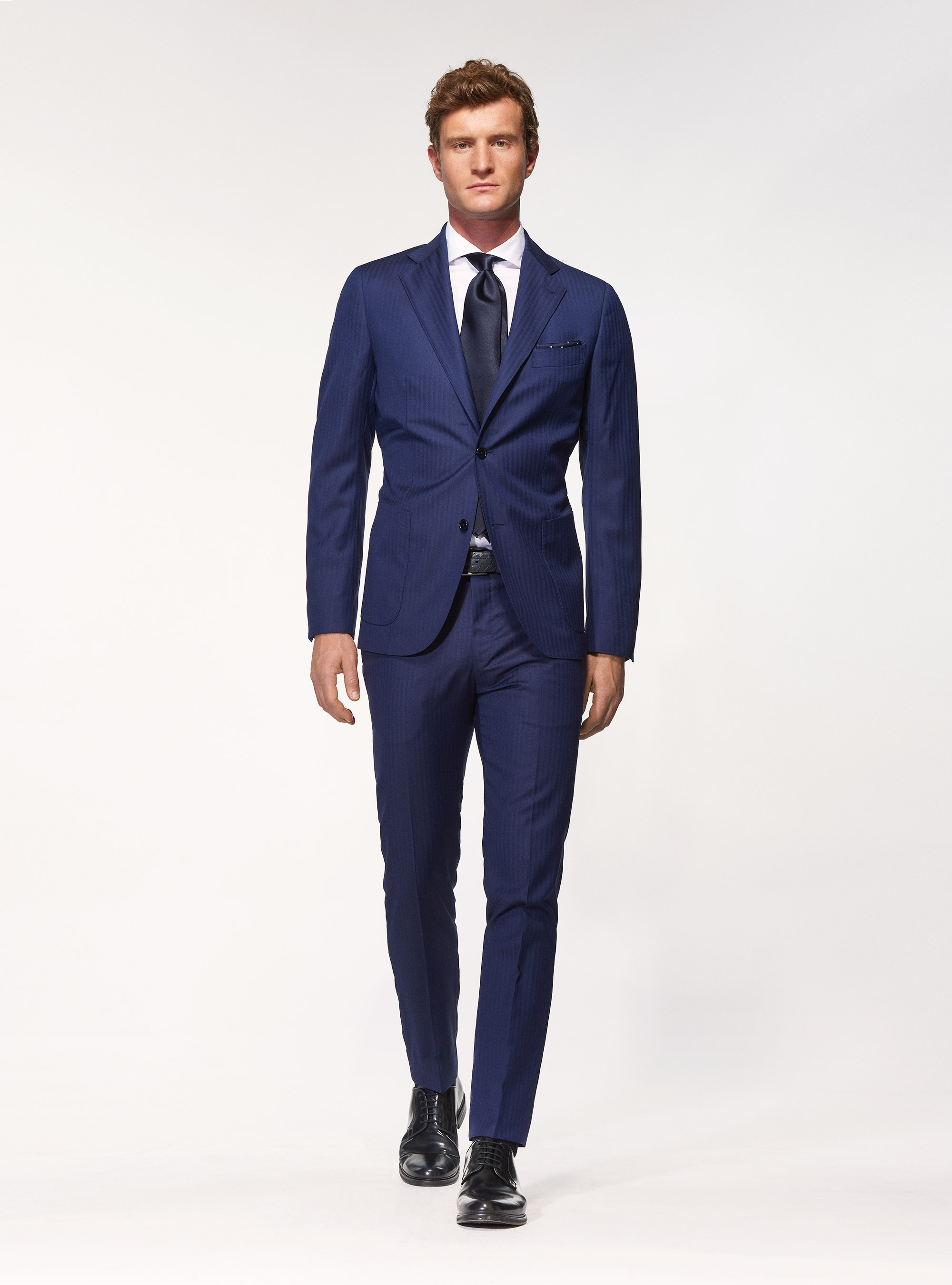 Giacca per abito in pura lana spigata superfine 110's Vitale Barberis Canonico, BLU