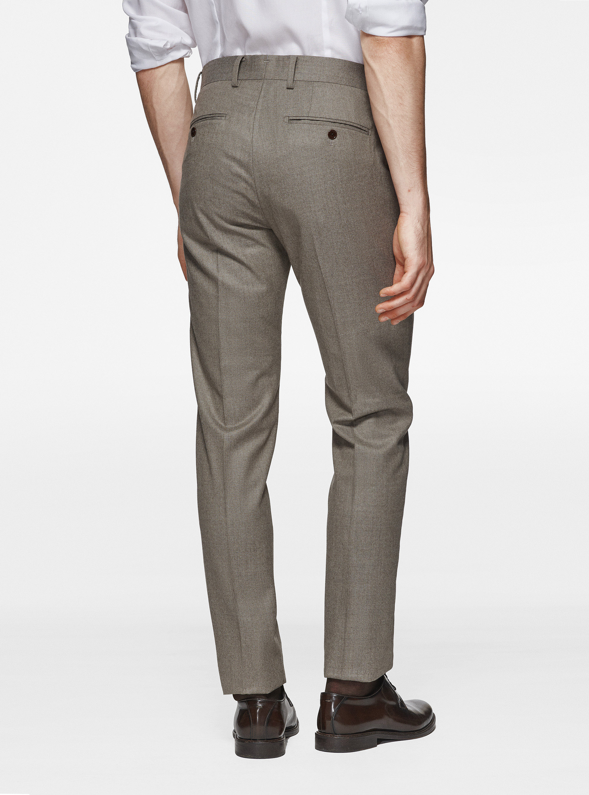 Pantaloni in flanella di lana Vitale Barberis Canonico, SABBIA
