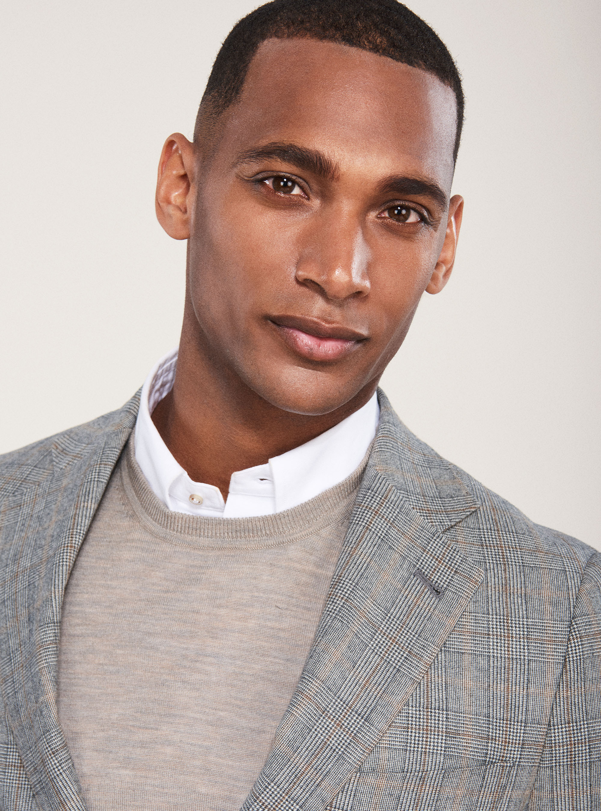 Giacca per abito Principe di Galles in lana super 120's, GRIGIO CHIARO