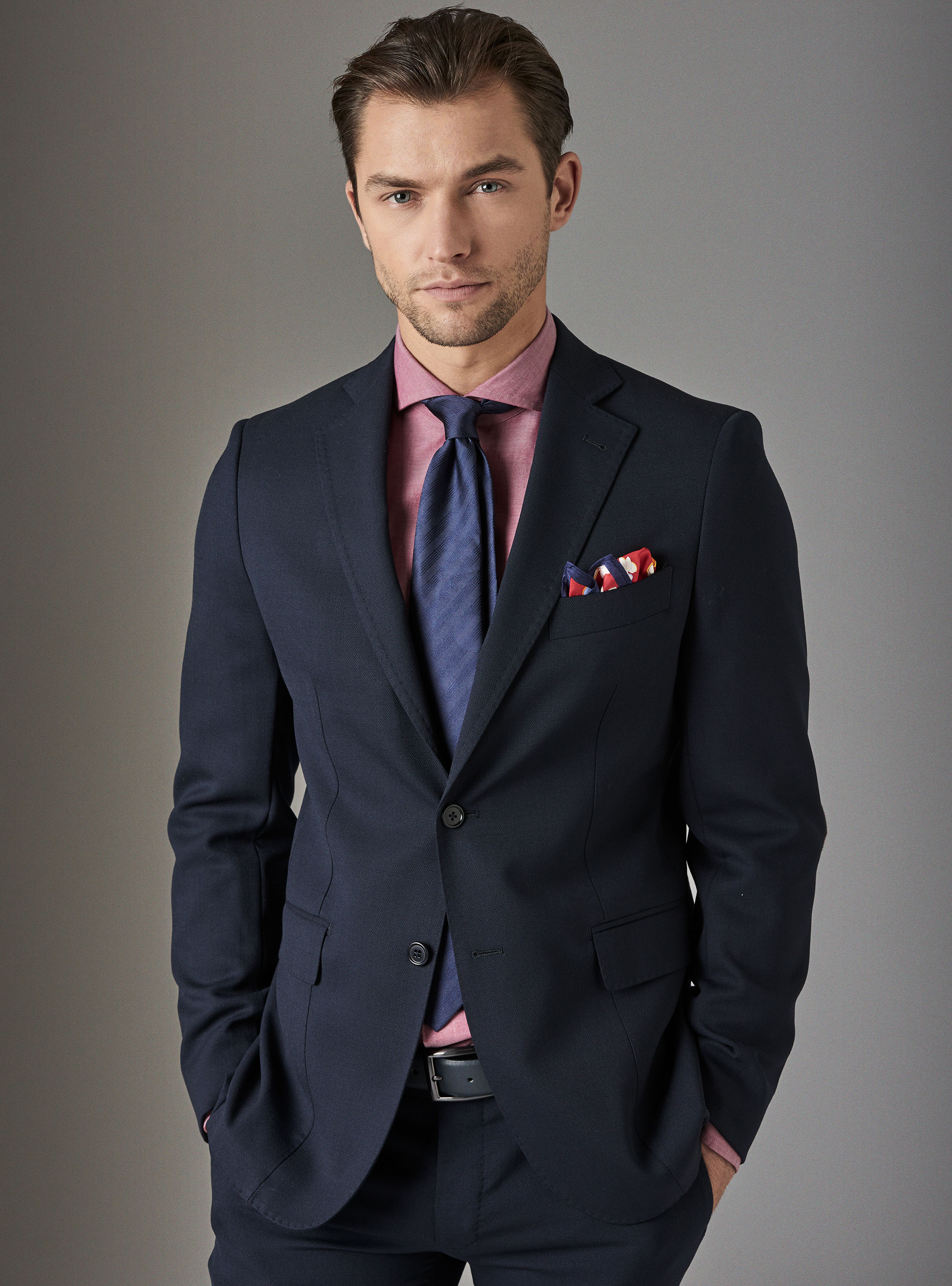 Giacca per abito micro texture, BLU NAVY