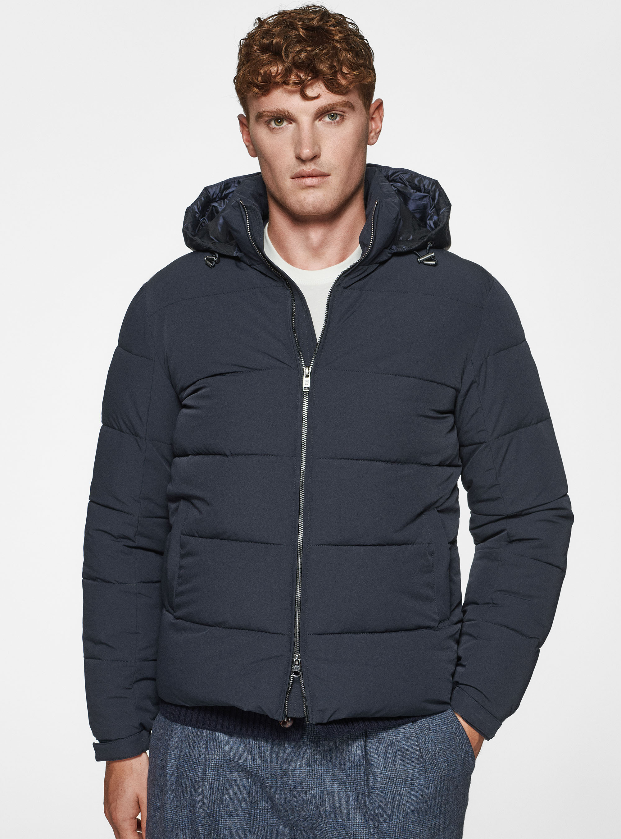 Bomber imbottito con cappuccio, BLU NAVY
