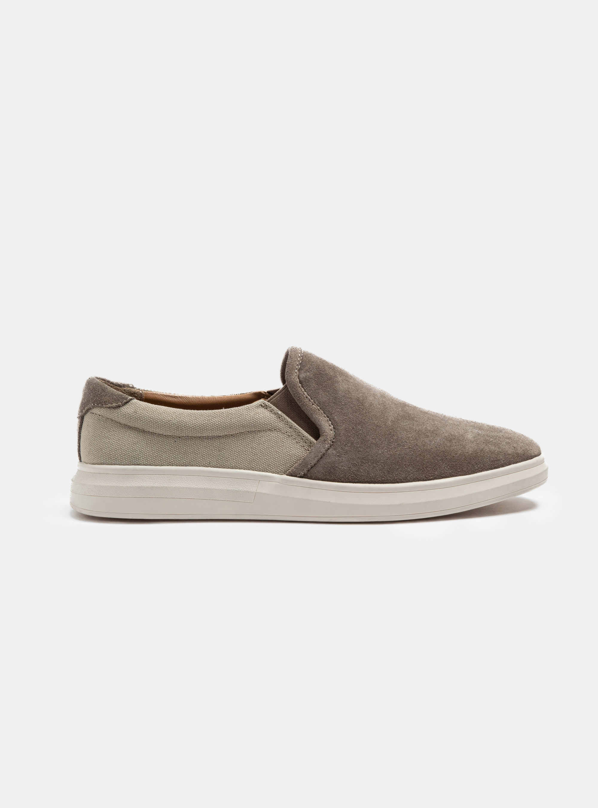 Suede and canvas slip on
