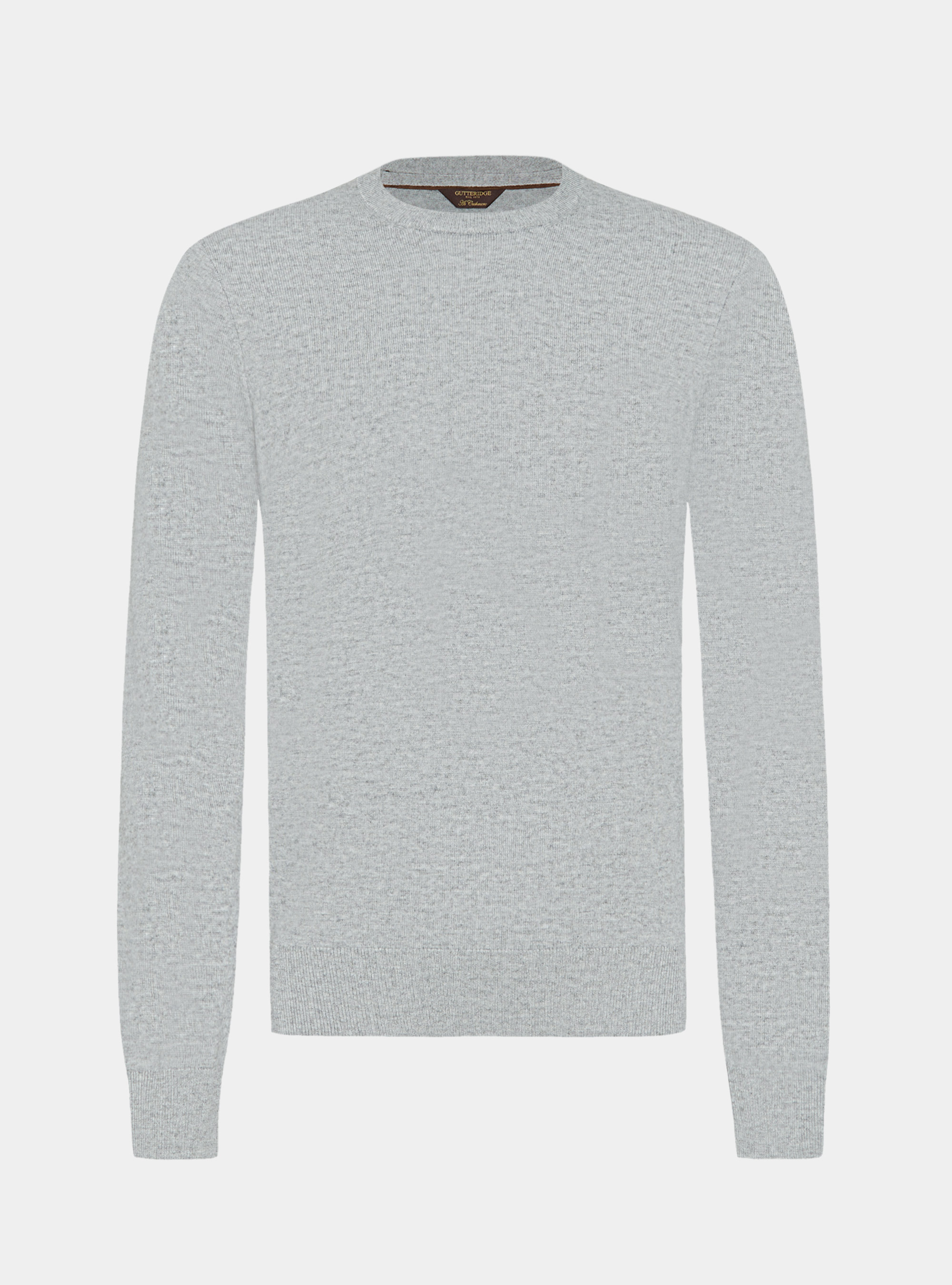 Girocollo in maglia in lana poliammide cashmere, LIGHT GREY MELANGE