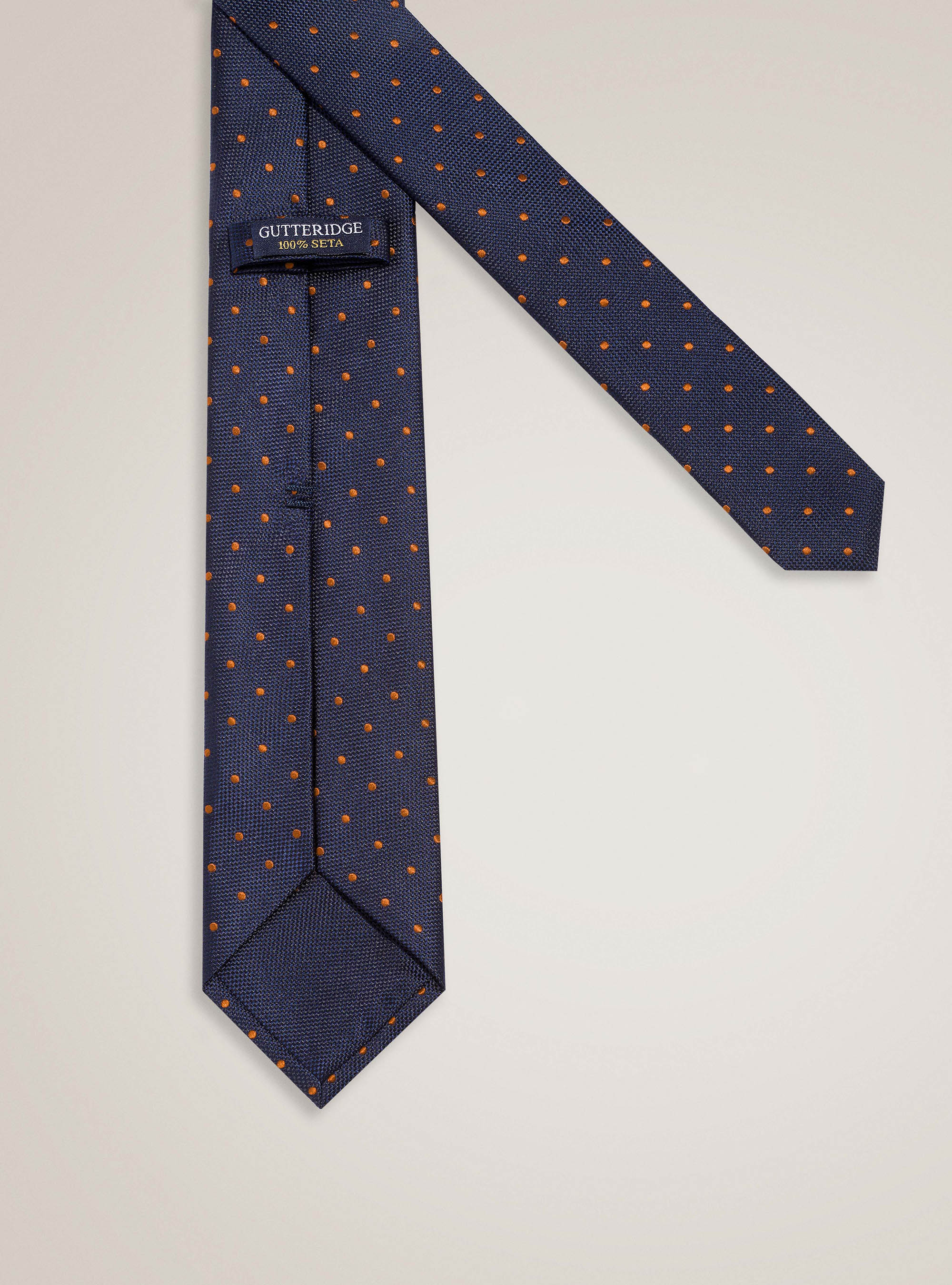 Cravatta in seta a pois, BLU NAVY