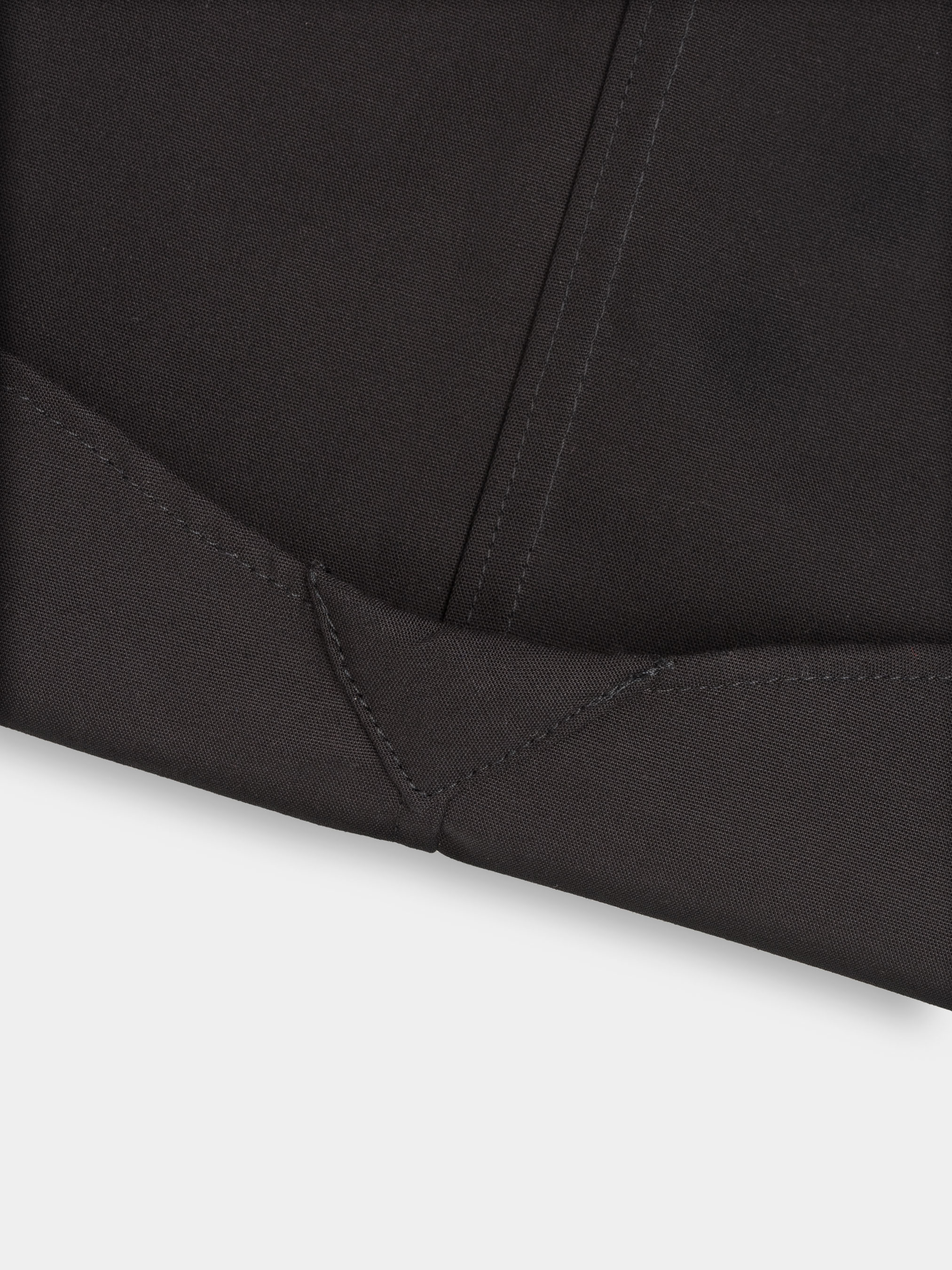 Camicia slim fit in popeline di cotone stretch, NERO