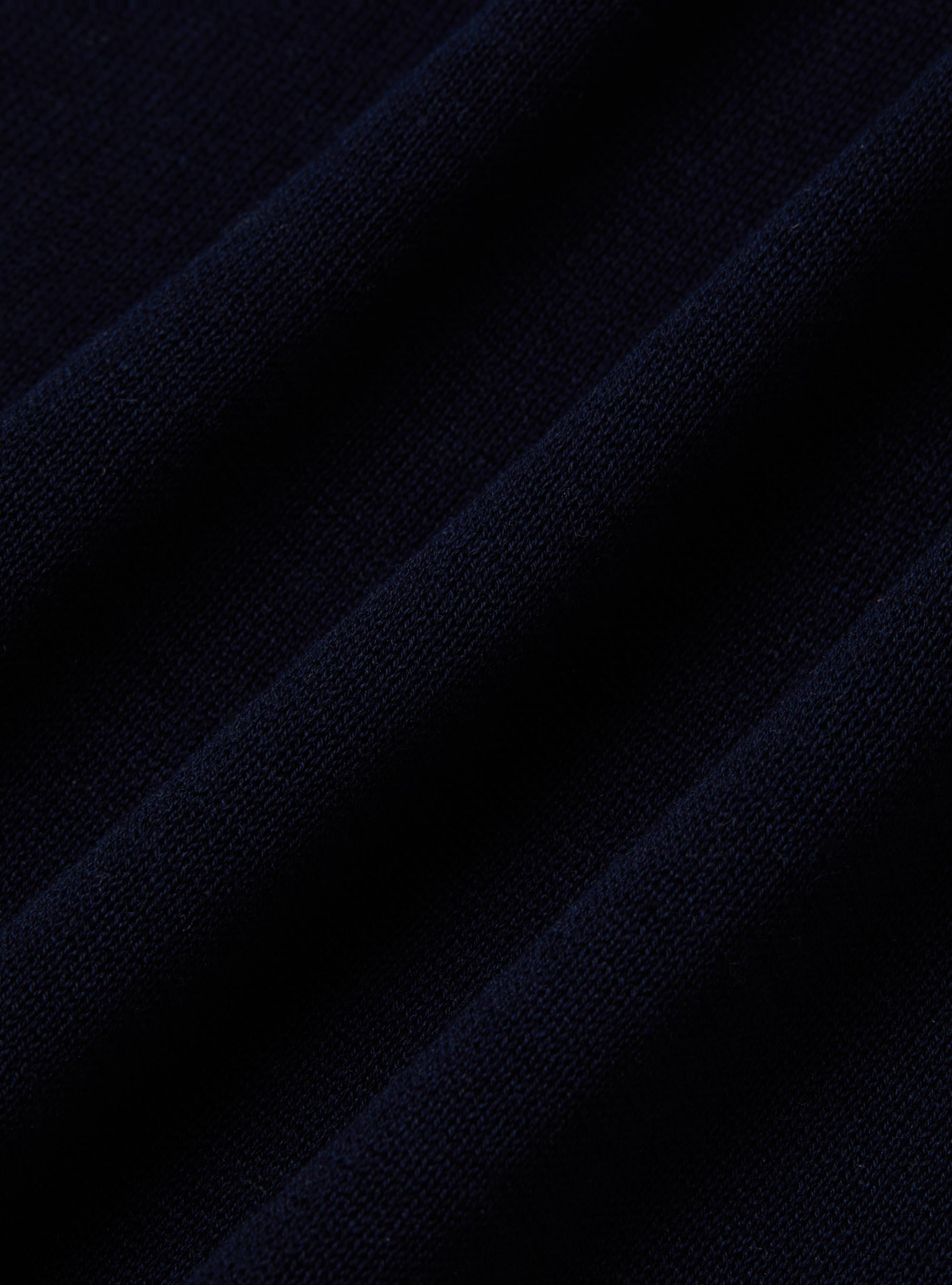 Maglia a polo in cotone e seta, BLU NAVY