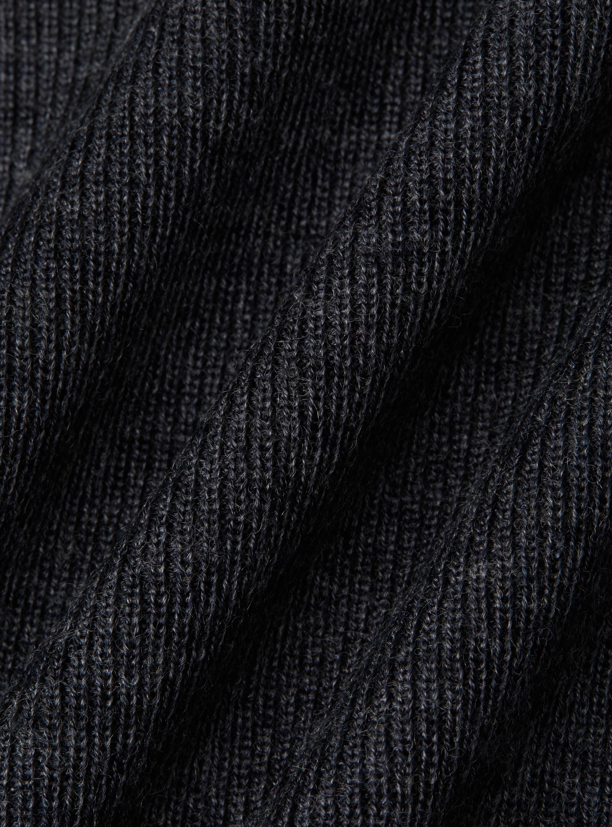 Ribbed wool Henley shirt, ASPHALT GREY